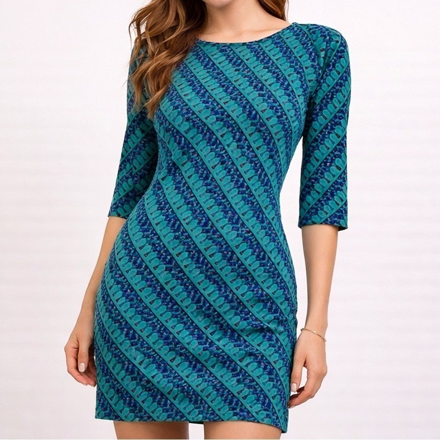 Vintage 1960s Emilio Pucci Women’s 8 XS Silk Shift Dress Geometric Print Italy