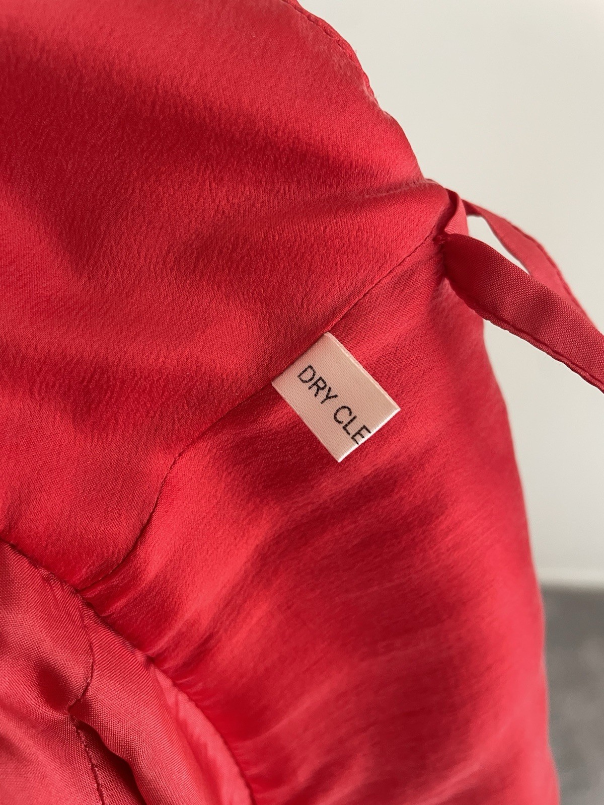 Chloe 1990s Vintage Red Silk Tulip Dress Empire Waist Babydoll Spring Summer