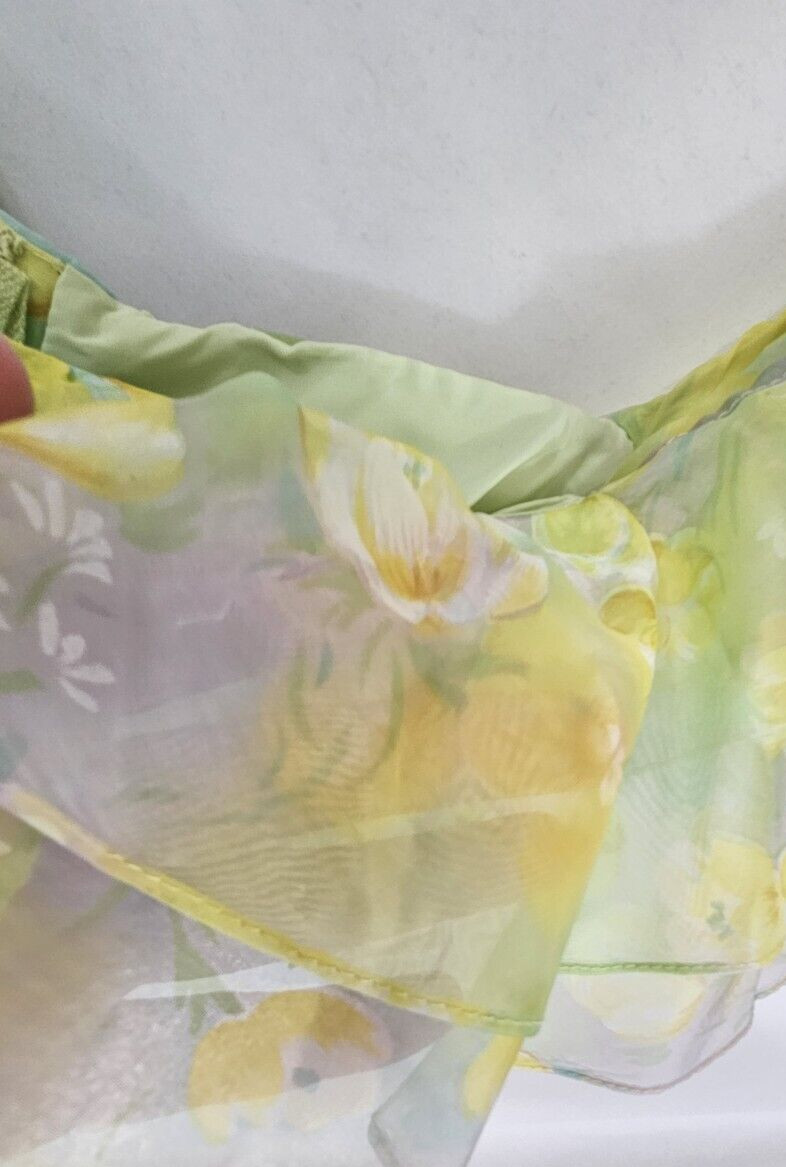 VTG Lorrie Deb Ruffle Multicolor Floral Sleeveless Dress Women’s Sz XS/S