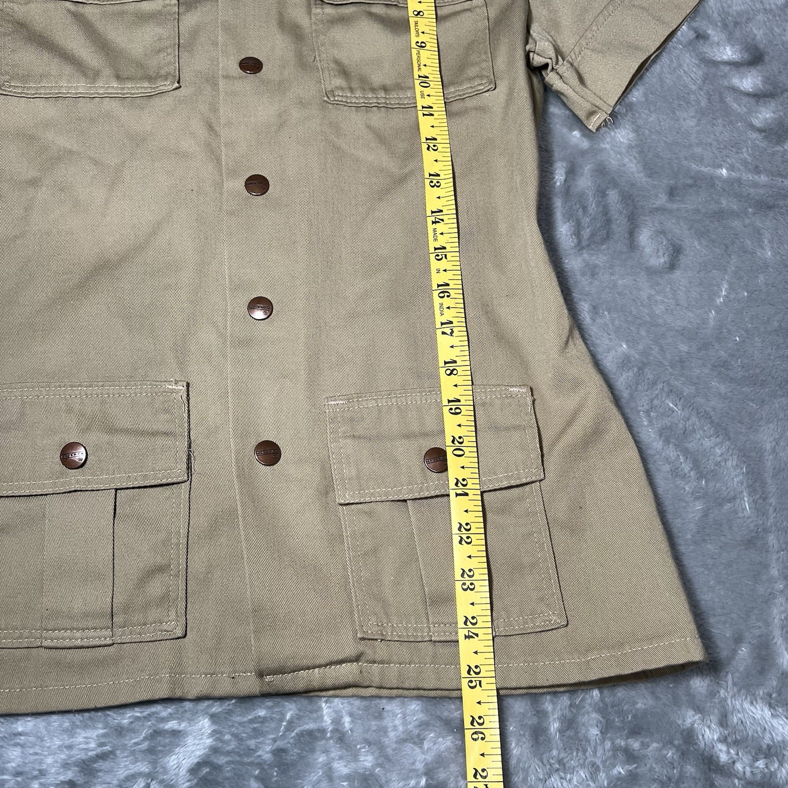 Maverick Shirt Women Size Medium Top Khaki Heavyweight Safari Cargo
