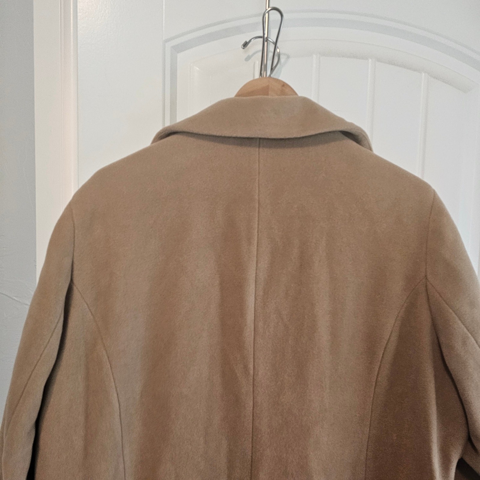 Chadwicks Wool Coat Womens Size 22W Preppy Mod Lined Pleated Academia Neutral
