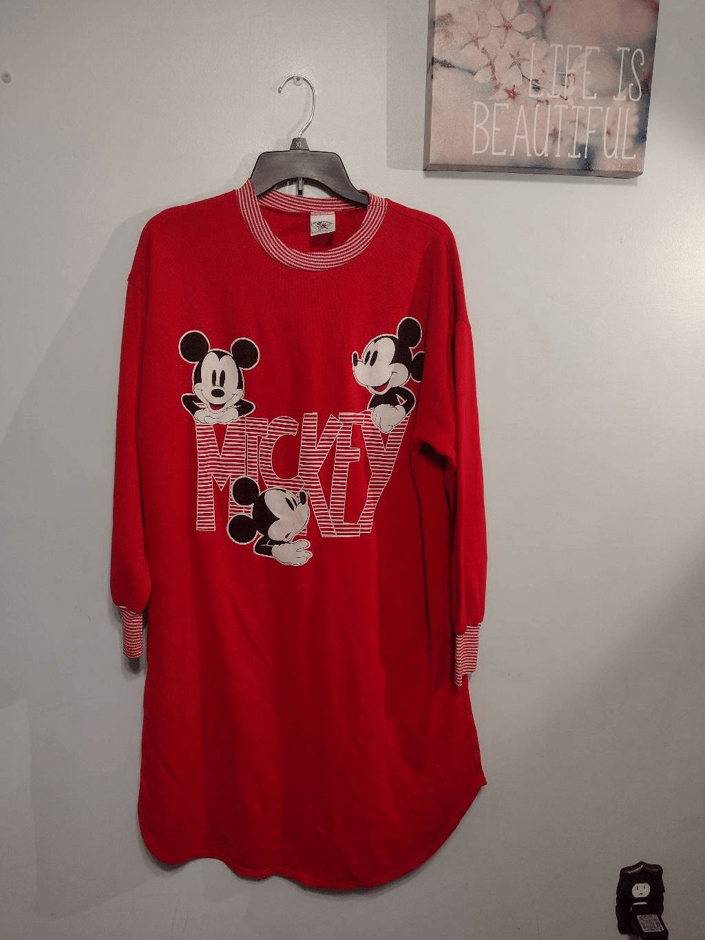 Vintage Mickey & Co Mickey Mouse Sweater Dress USA Made Women’s S/M Red Disney
