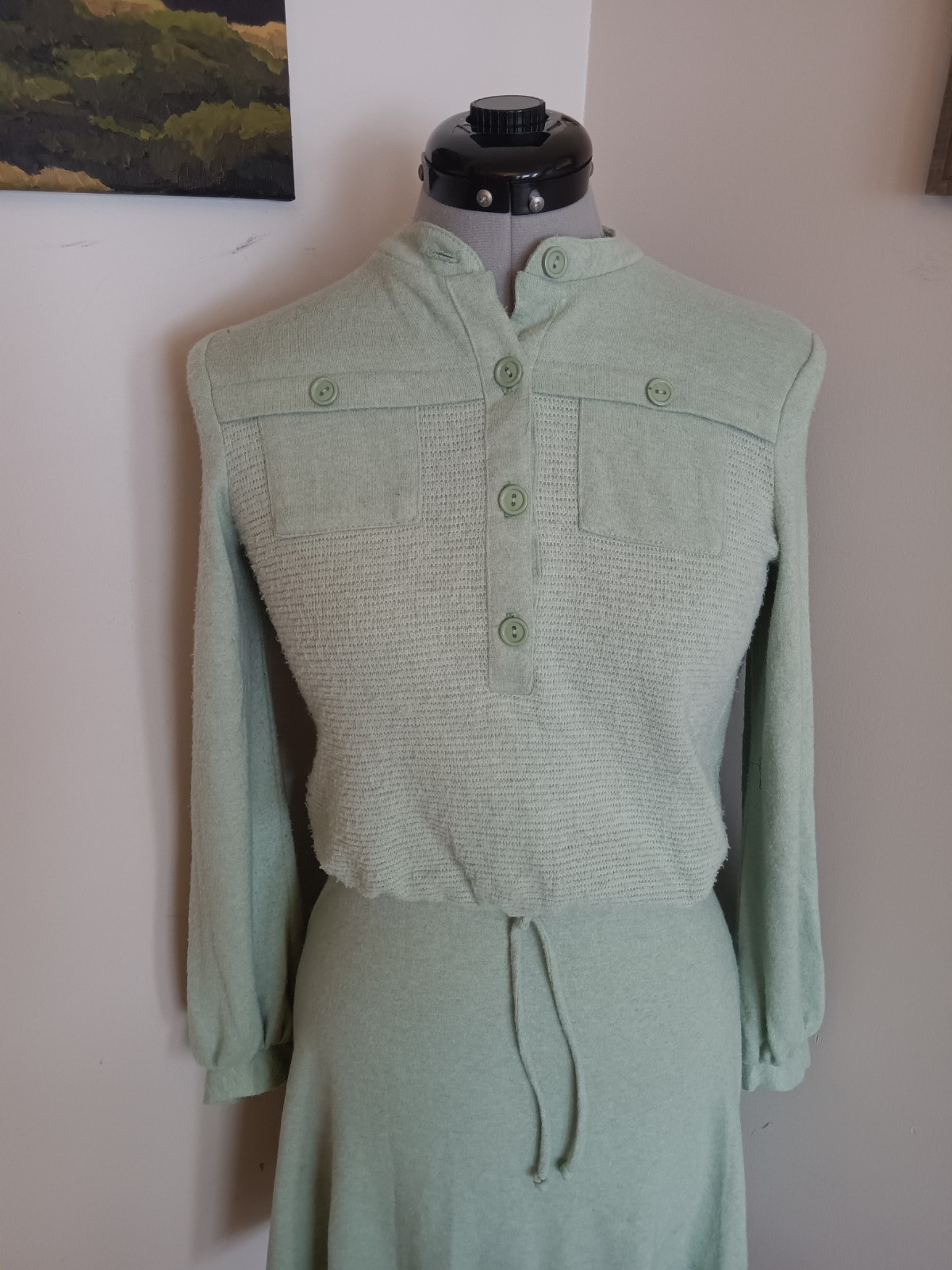 70s vintage Skater Skirt + Sweater Crop Top, Montgonery Ward MCM Sz Xs Athletic