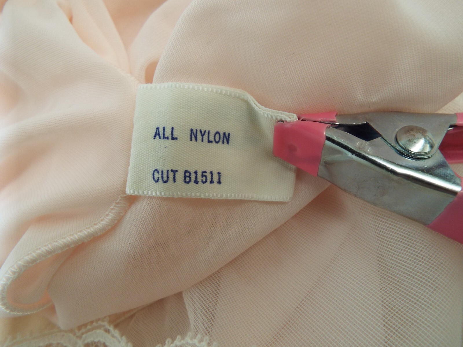 Vintage Warner Laros Nylon Double Layer Pink Sheer Night Gown 32 Bra Top Lace