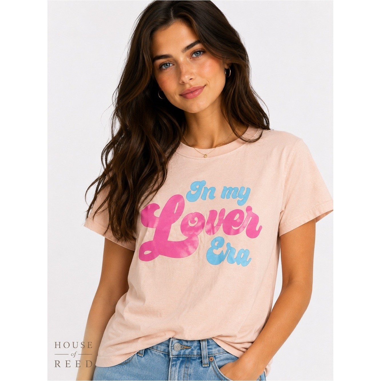 Comfort Colors “In My Lover Era” Graphic Tee Pink Retro Valentine Shirt Size S