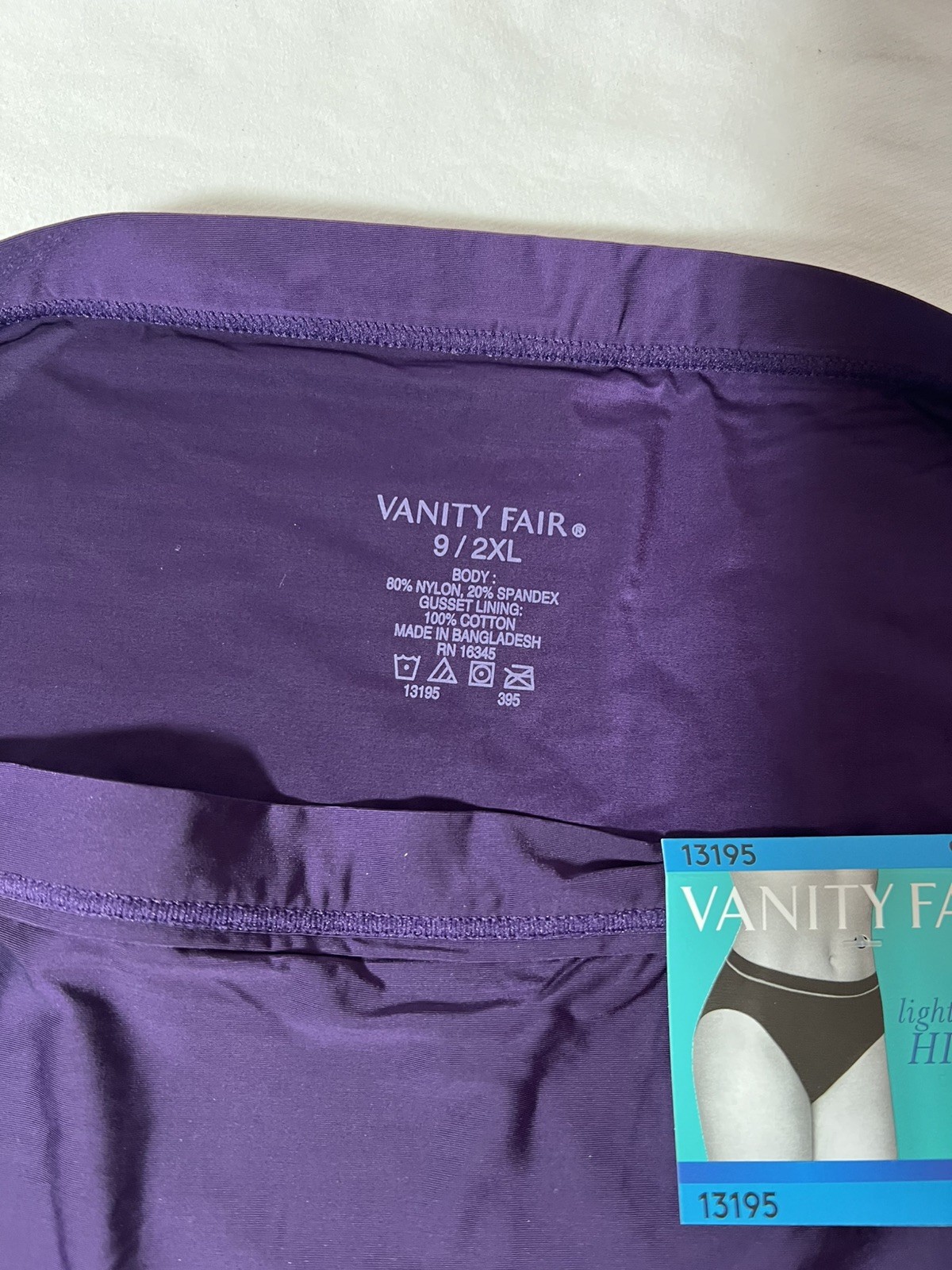 Vintage Extra Soft Vanity Fair Light & Luxe Hi-Cut 9/2XL Deep Mulberry Panty NWT