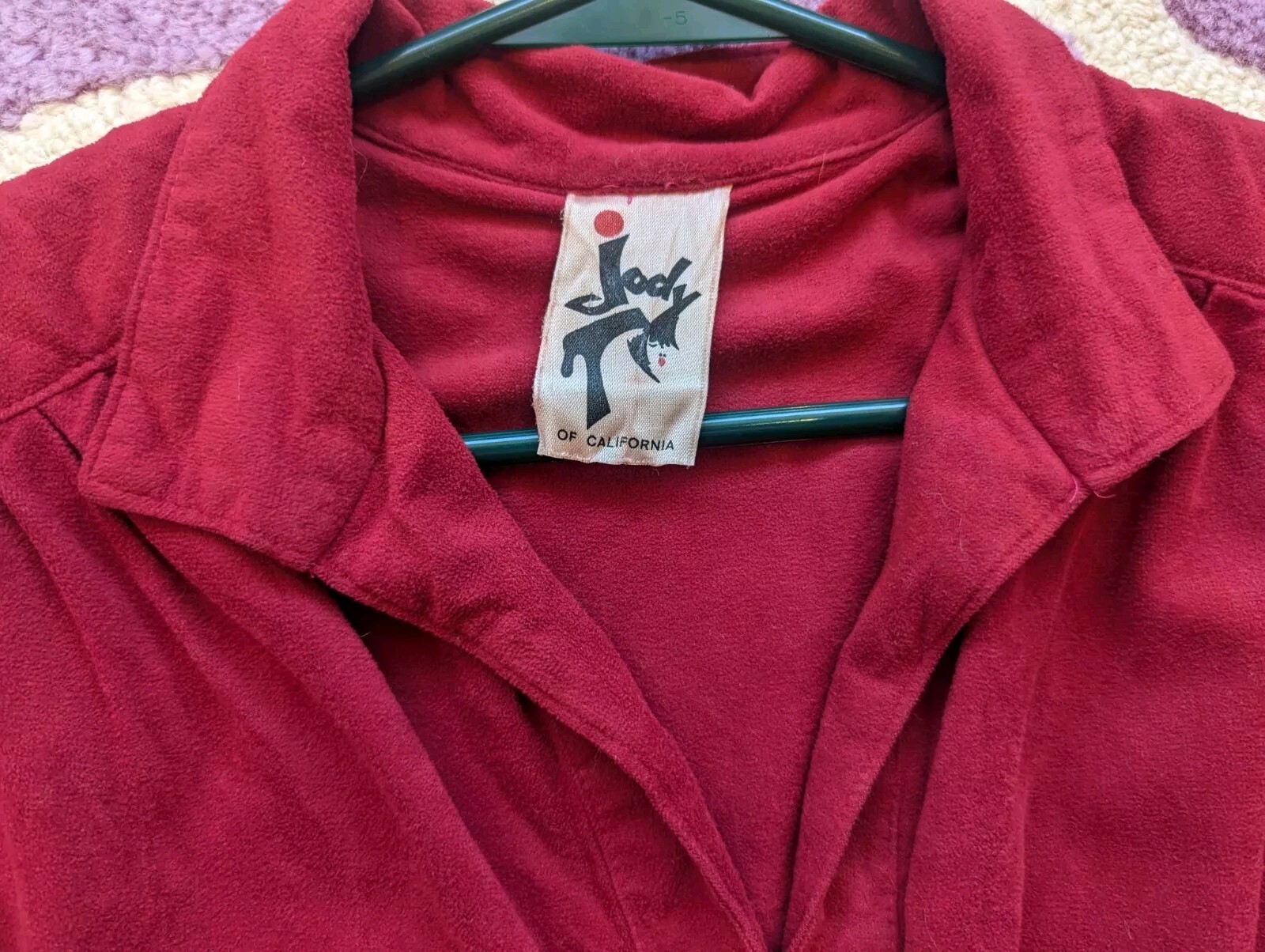 Vintage 70’s 80’s Jody T Of California Red Brushed Cotton Casual Dress Size XS