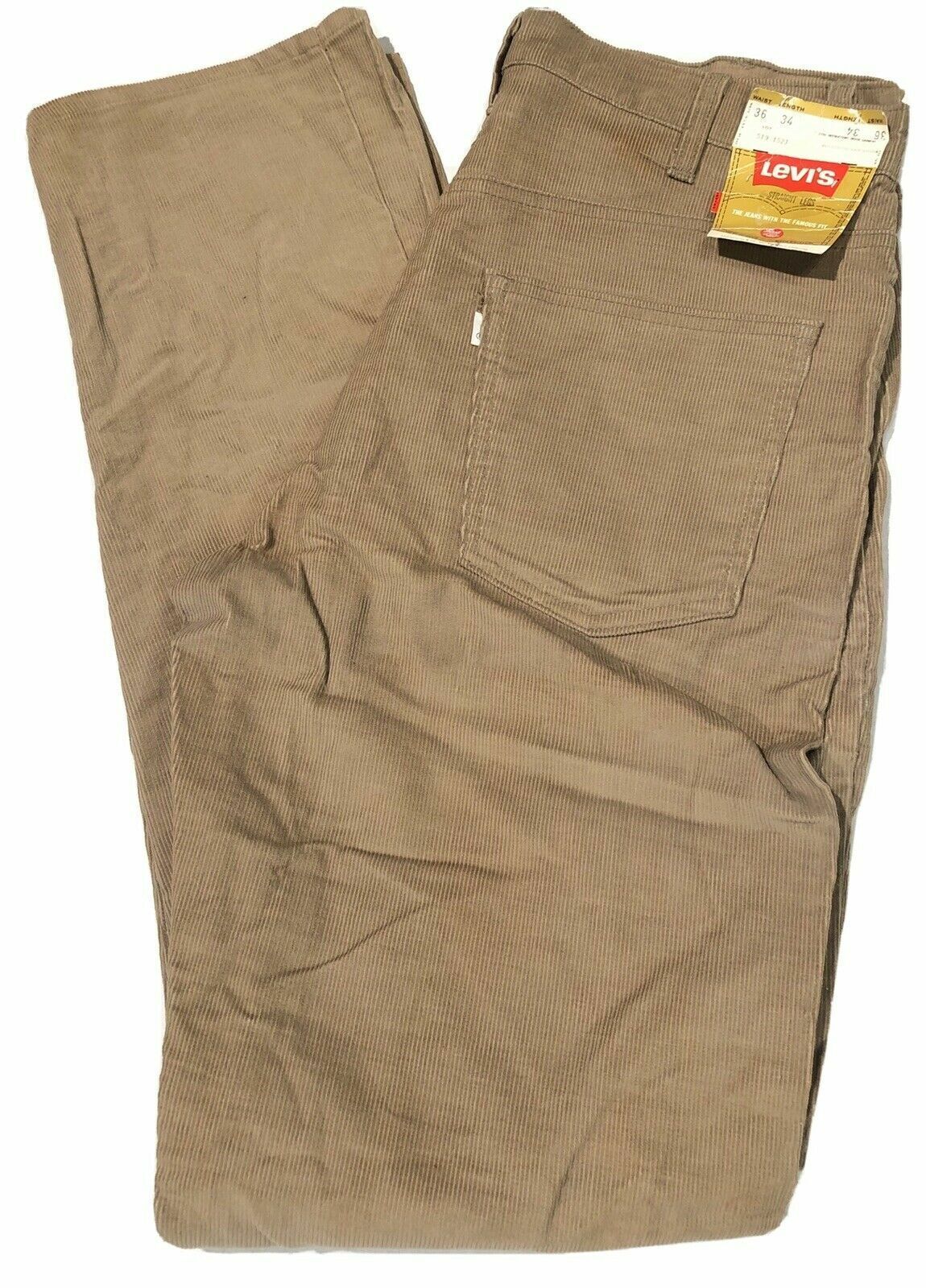 Beige Levis 8″ Straight Leg Pants/Jeans 34 x 33.5 New With Tags Vintage