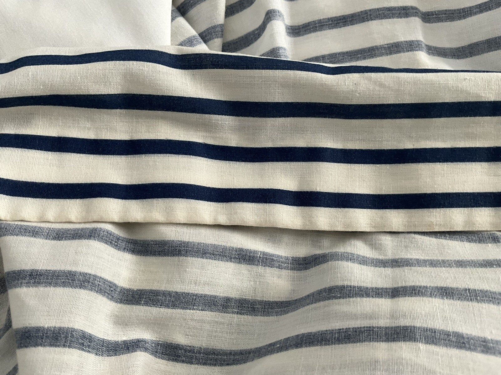 Vintage ALICIA Double Breasted Navy White Stripe Cotton House Dress Size 16
