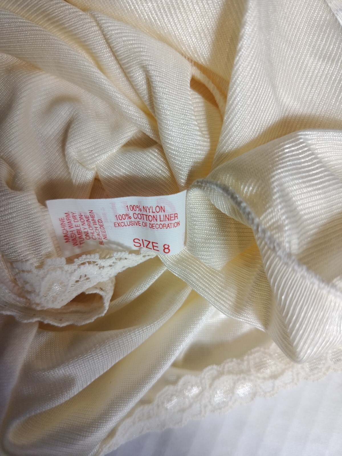 Cotillion nylon lace Candle Brief Yellow panties granny Sz 8 Hip 43″ 44″ Vintage