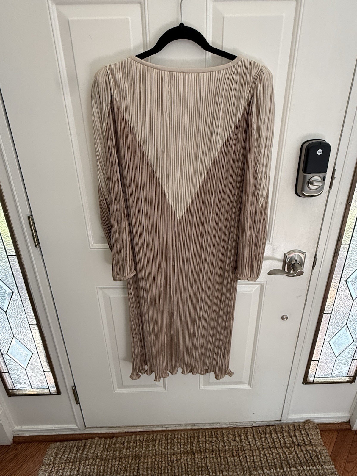 Vintage Hal Ferman Dress 1970s Boho Cream Brown Long Sleeve Size 8