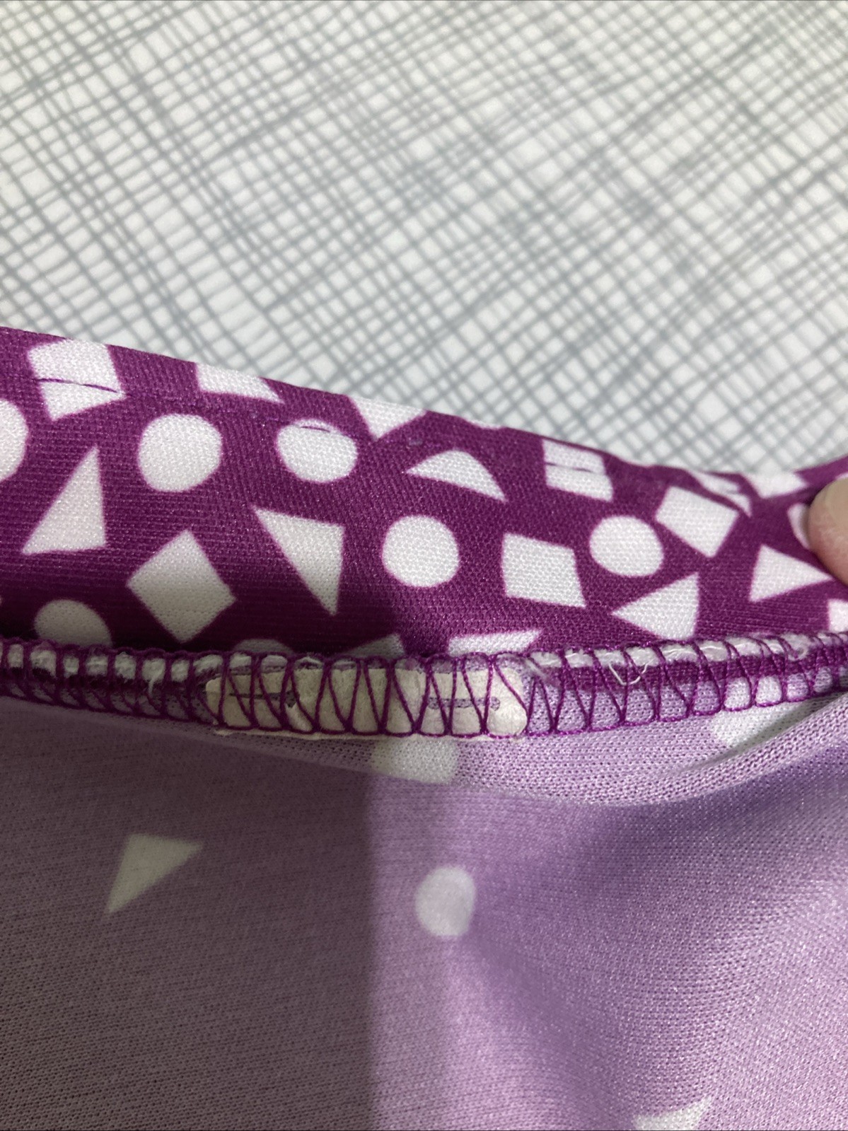 VTG 70s 80s Geometric Confetti Tunic Blouse Magenta Purple Polyester Shirt M L