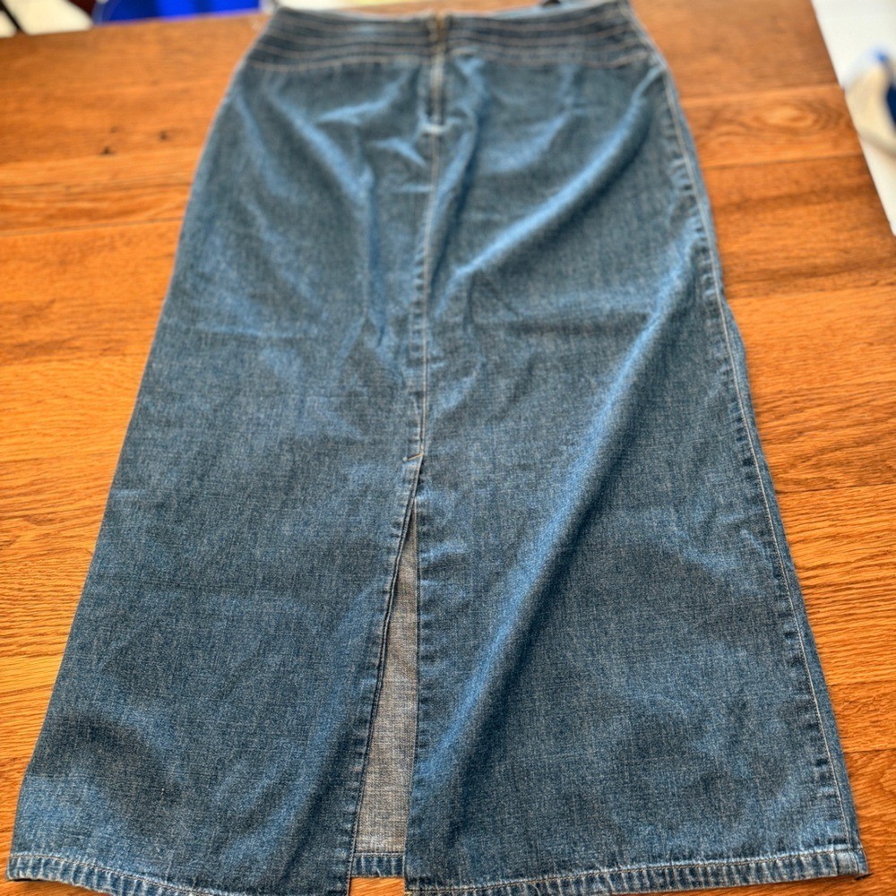 Emma James Vintage 100% Cotton Denim Maxi Skirt Size 10