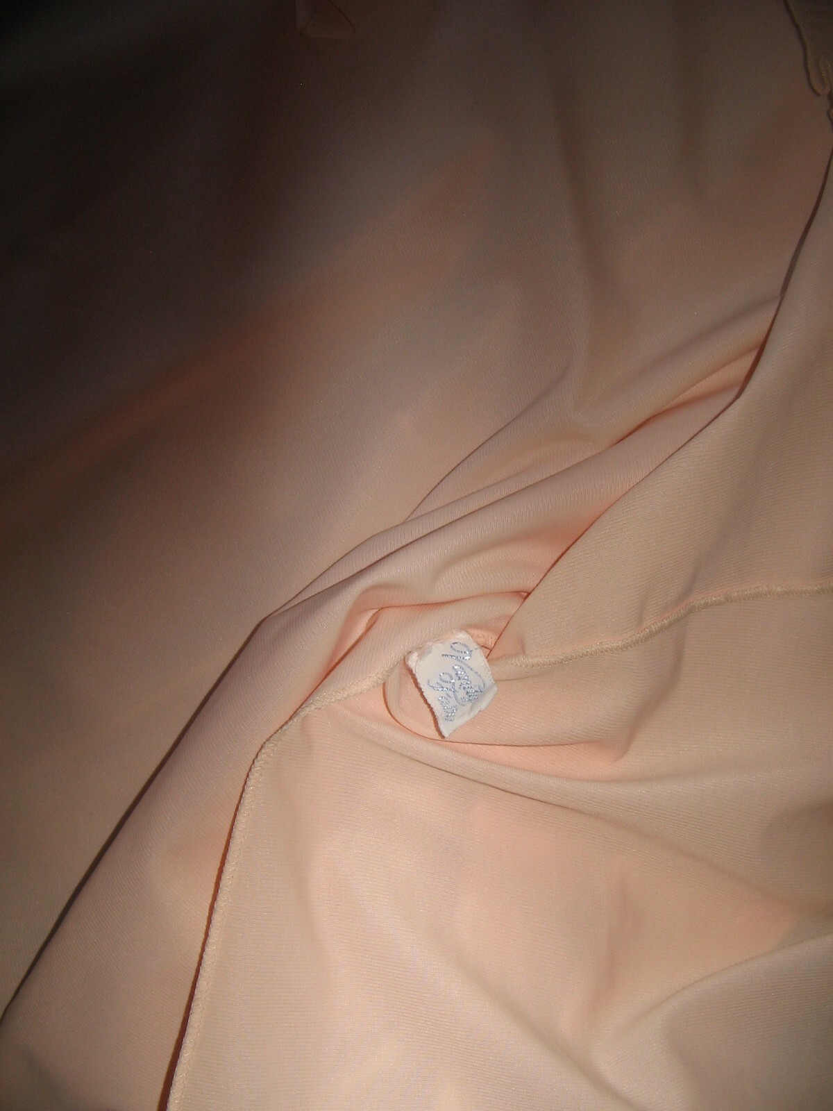 Vintage Vanity Fair Bed Jacket Large Nylon Peachy Pink Pleated Ruffle Sissy MCM