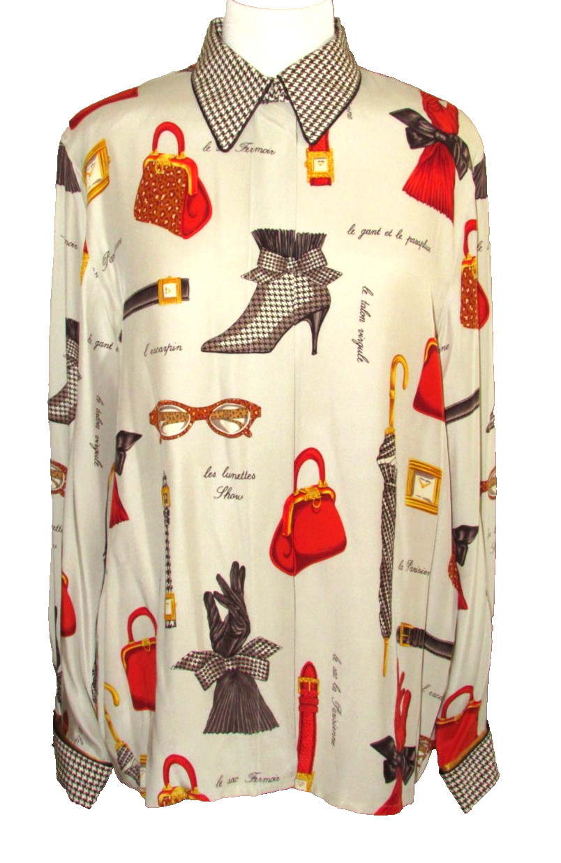 Vintage 80’s Starington by Charlotte French Couture Silk Blouse 16