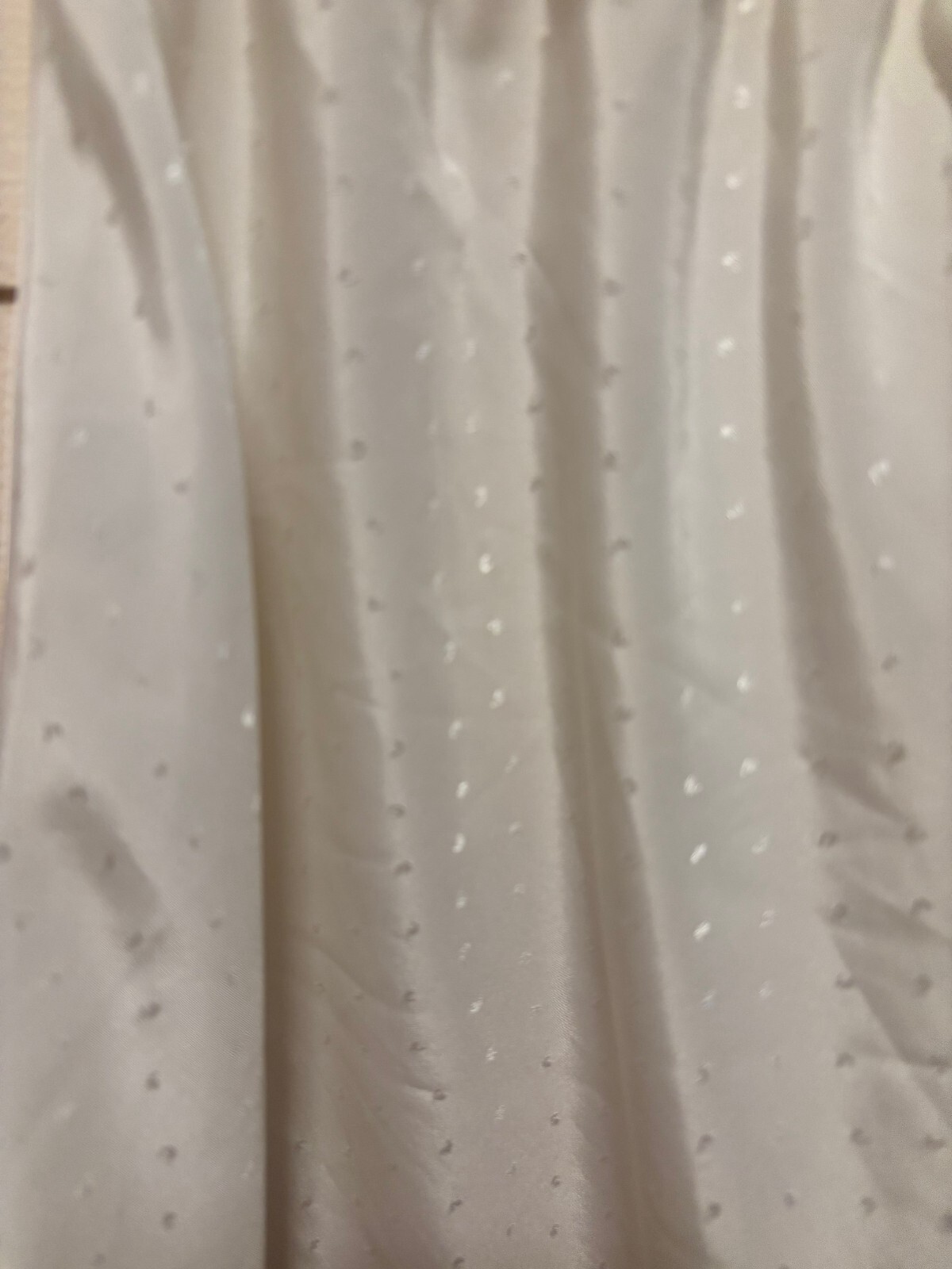 27″ Wacoal 82017 Cream Dots Lace Side Slits Polyester Half Slip USA M
