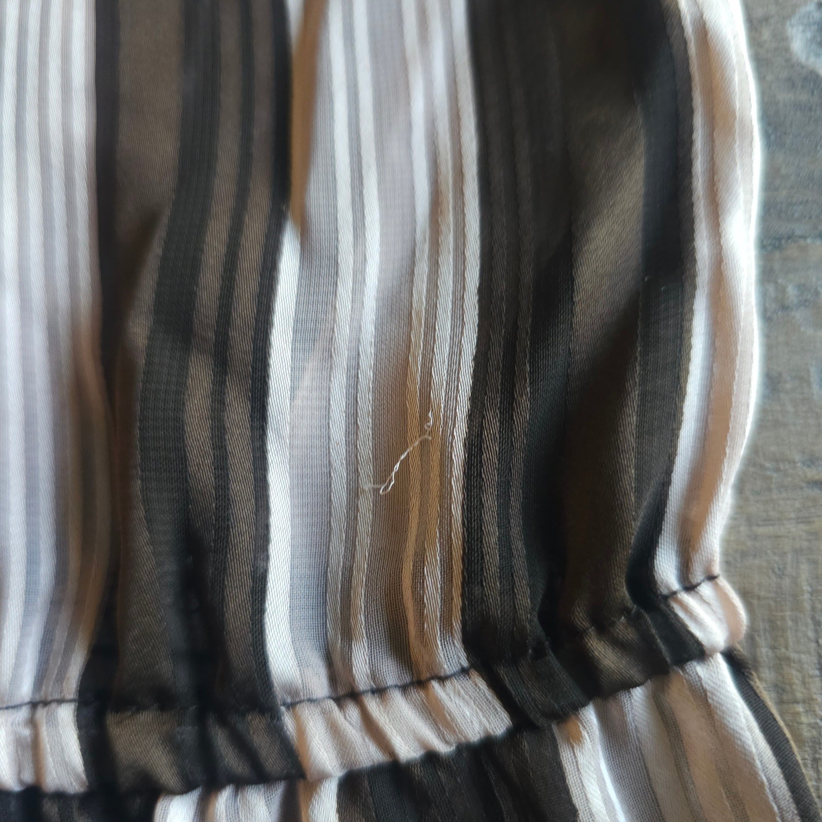 Vintage 70s Charline Striped Bird Floral Midi Dress Pink Brown Cream Dove Sheer