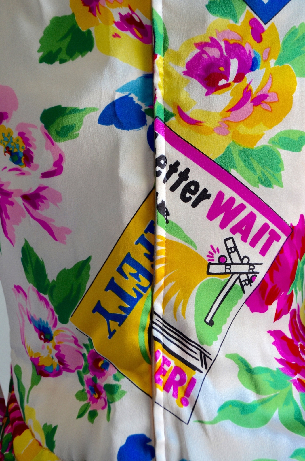 1980S Rare Silk Emanuel Ungaro Parallele Floral Pop Up Art Pleated Dress Paris I