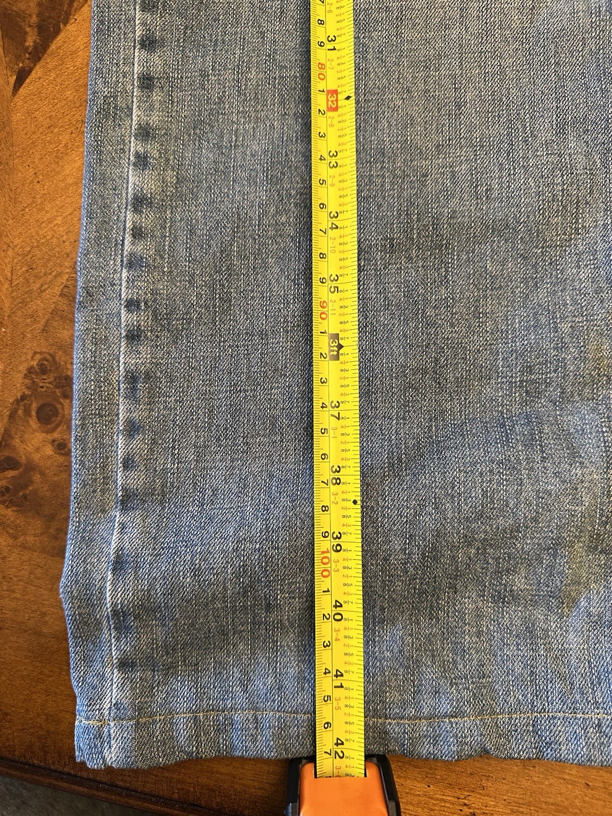 ESCADA VTG LIGHT WASHED RHINESTONE BEADED JEANS SZ44EU(10-12 US)MADE IN TURKEY