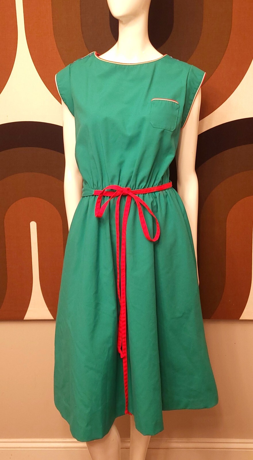 1970’s ACT I Belted Sun Dress Bust 40 Size 16 Vintage Disco Boho Hippie