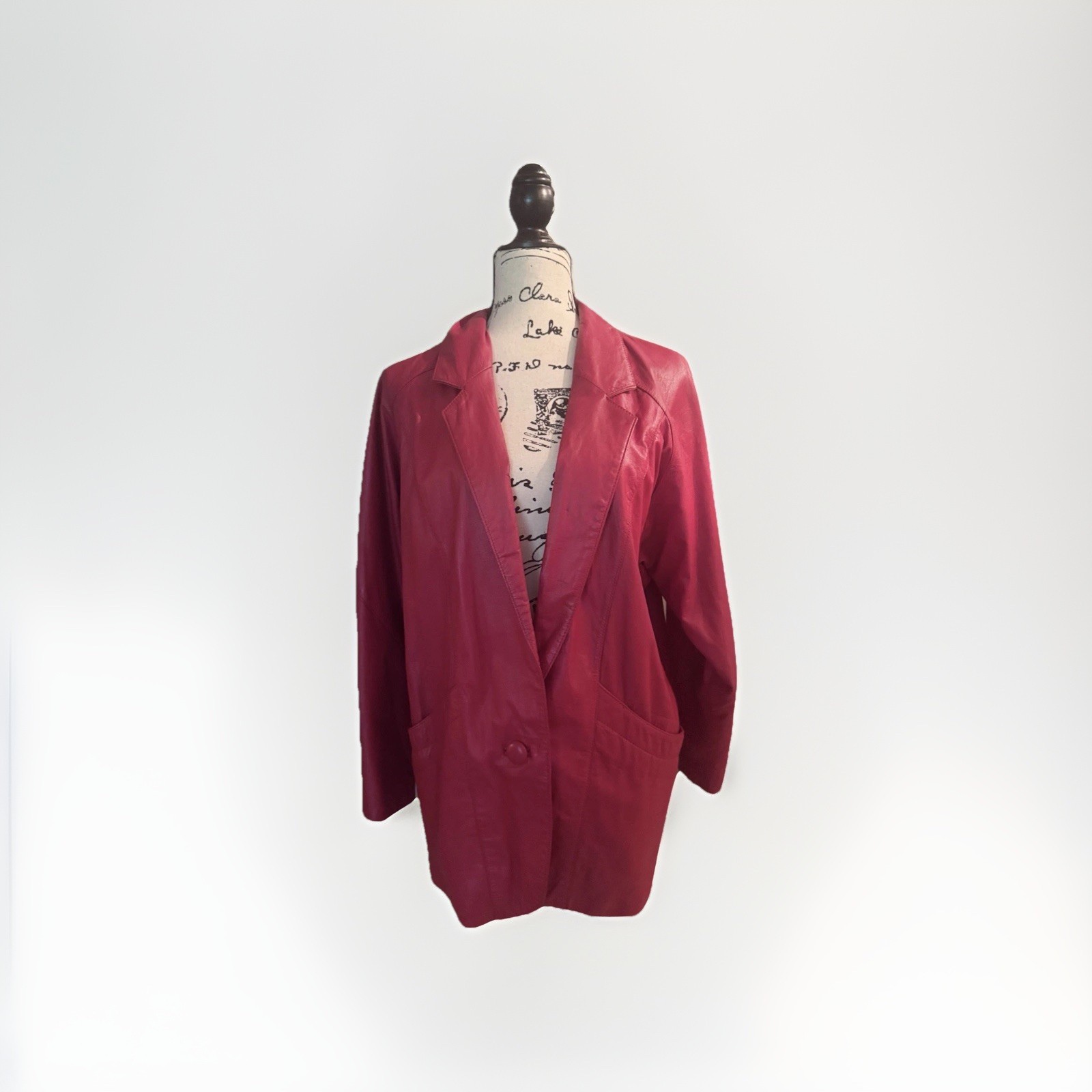 Vintage 80’s CHIA Red Leather Blazer Jacket – Women’s Small