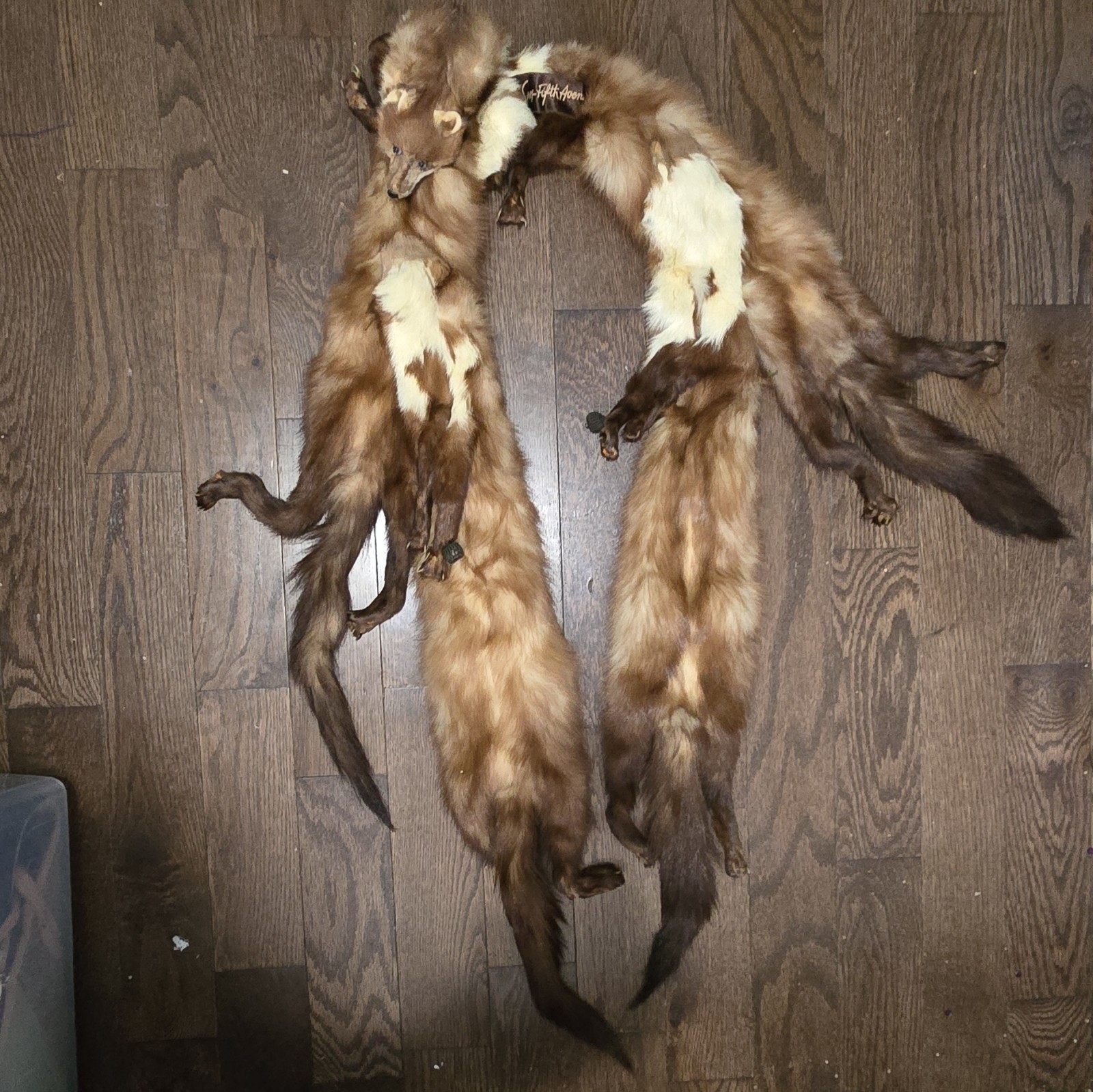 Vintage 1940s 1950s Saks Fifth Avenue Marten Fur Stole Shawl Full Body Tails