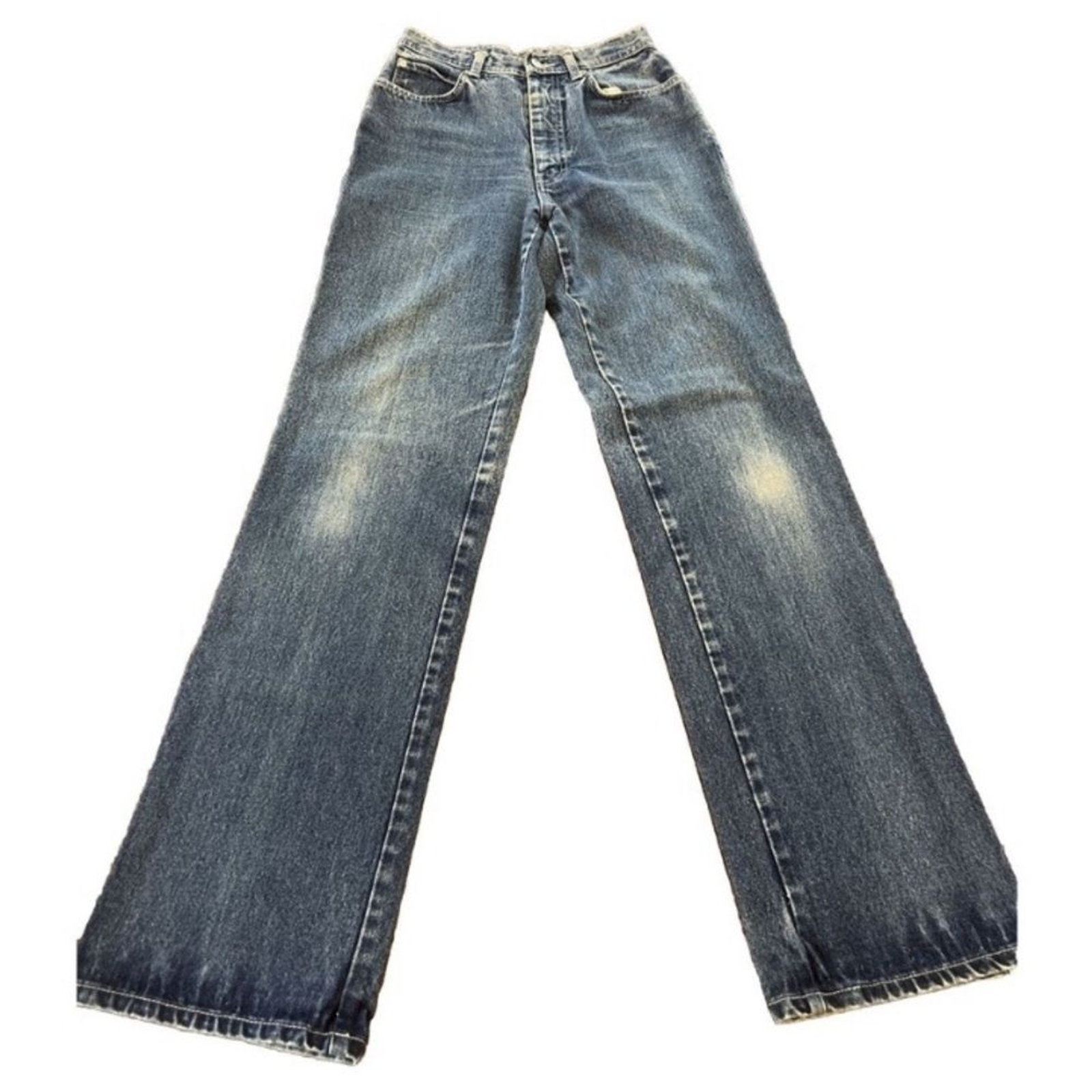Vintage Women’s 9/10 Jeans 1970s Straight Leg Denim Vtg 70s 25×33 British Hong