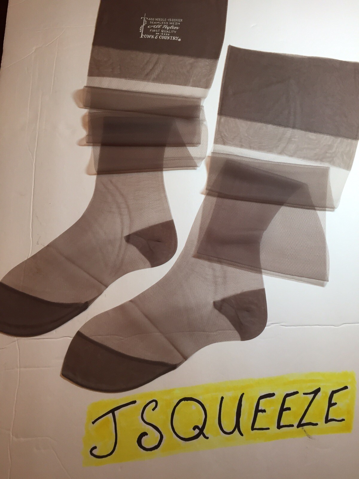 6 Pair Vintage Nylon RHT Stockings 8 1/2 X 31” TAUPE Vintage 50’s TOWN & COUNTRY