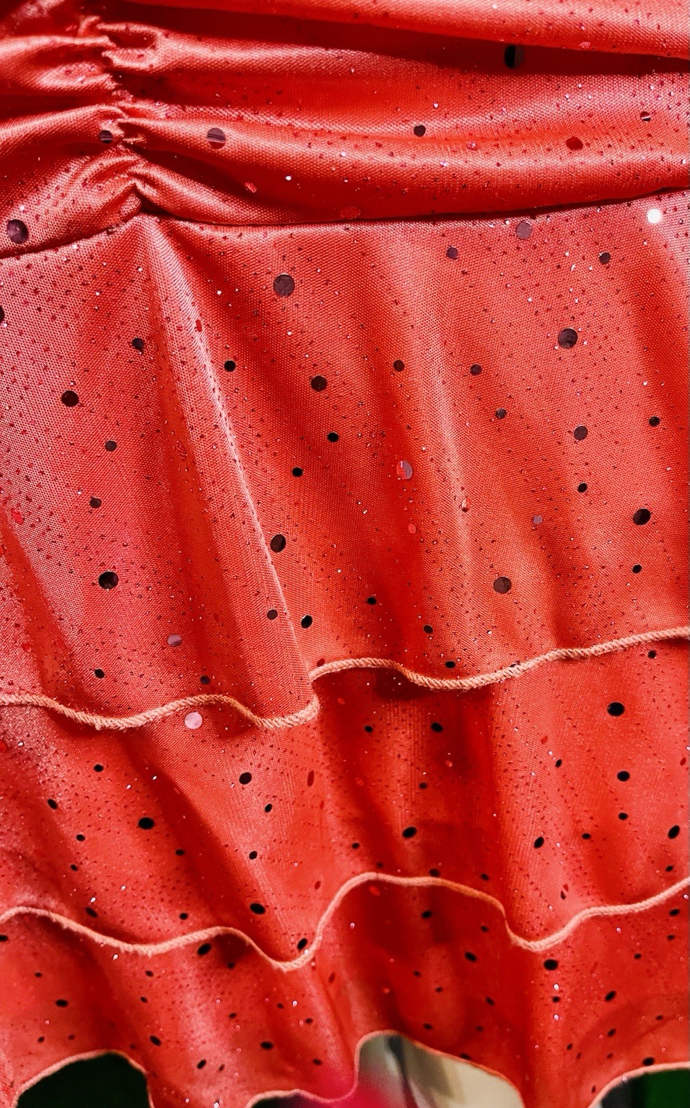 Y2K Glam Coral Sparkle Cocktail Formal Halter Style Dress In SIZE M
