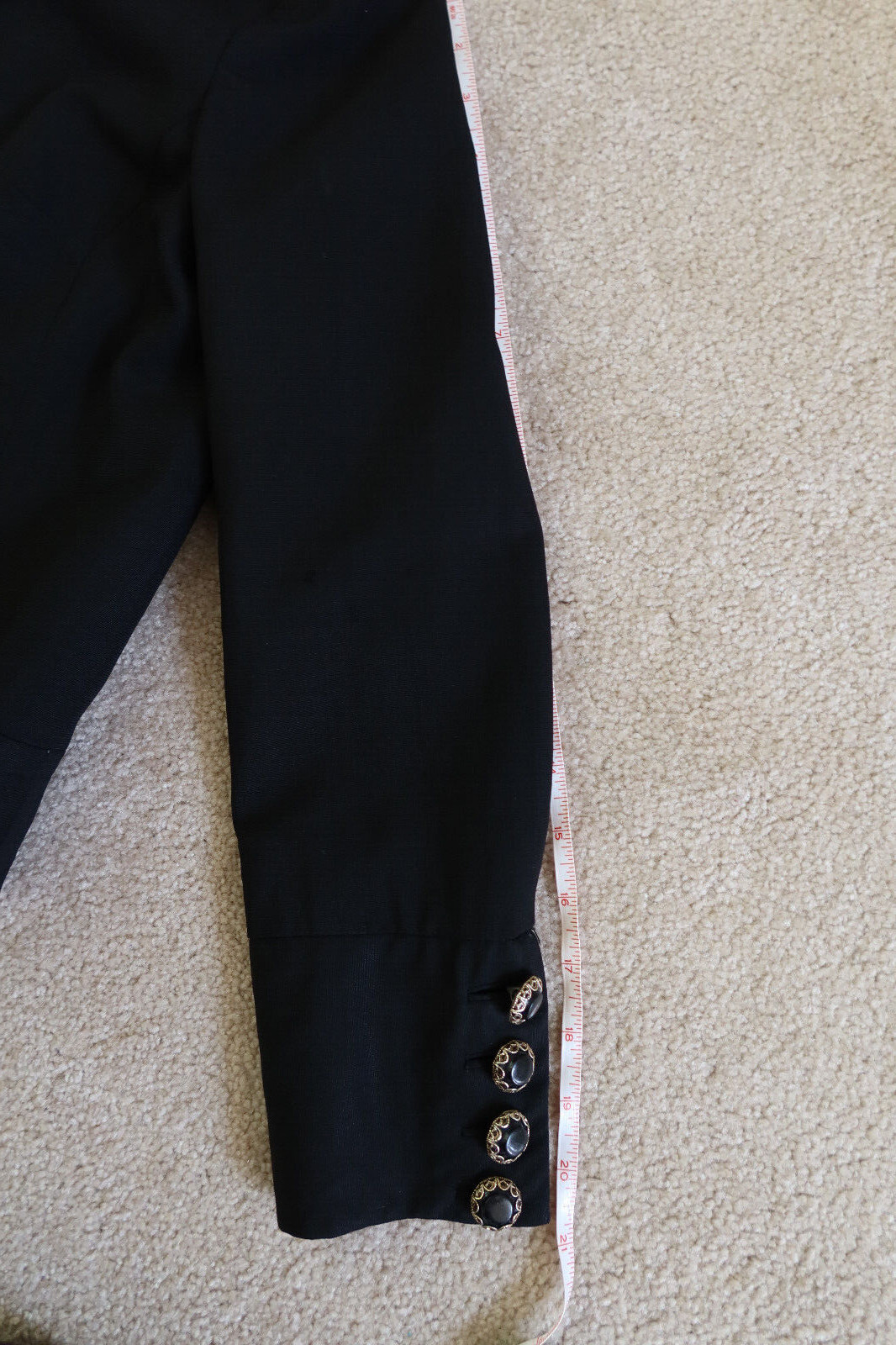 Vintage Black Jacket – Mod Goth Moto Style with Cool Buttons – See Photos!