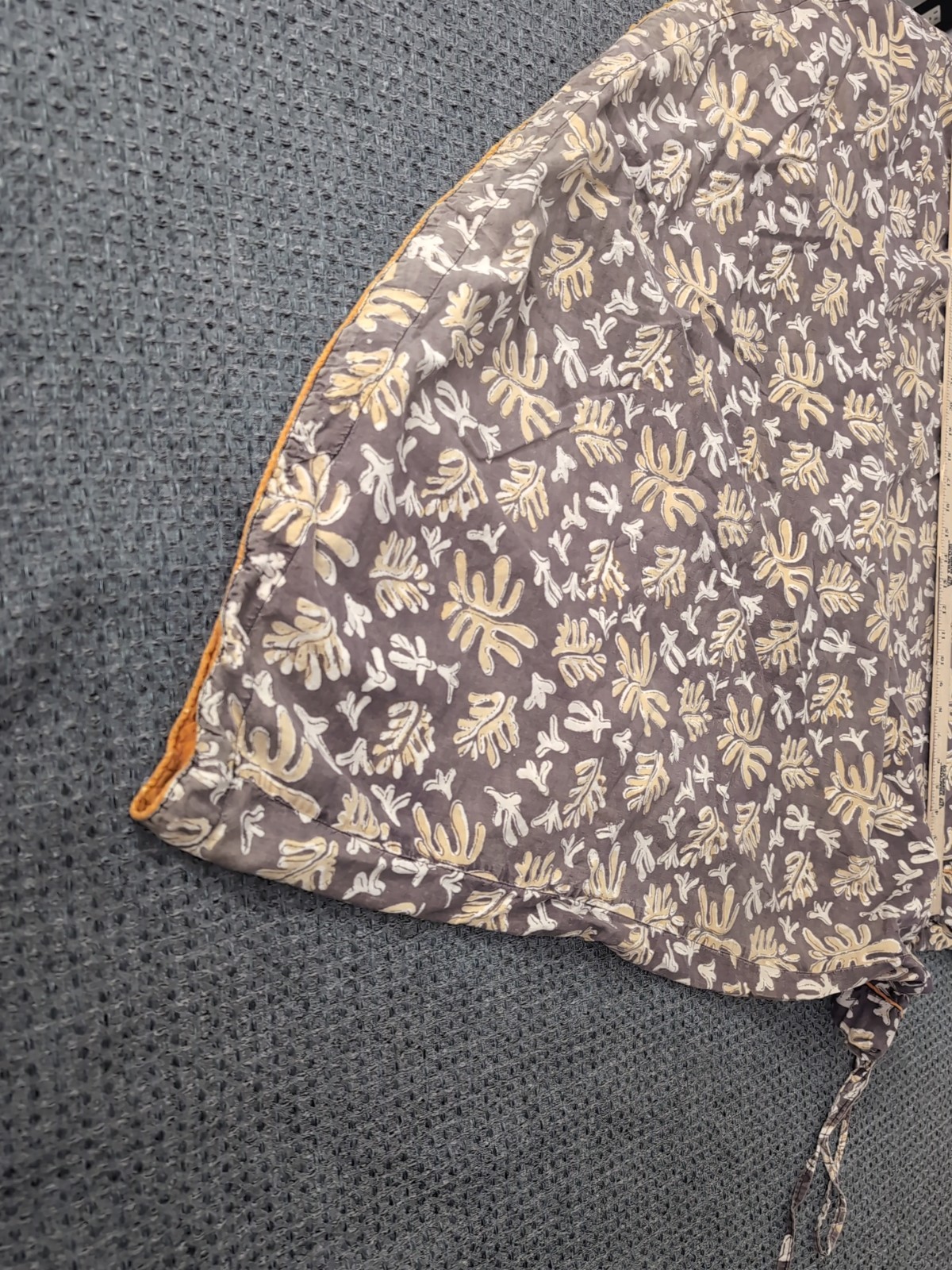 Vintage FABINDIA Skirt Cotton A-line Maxi Brown Large Adjustable Tie Waist
