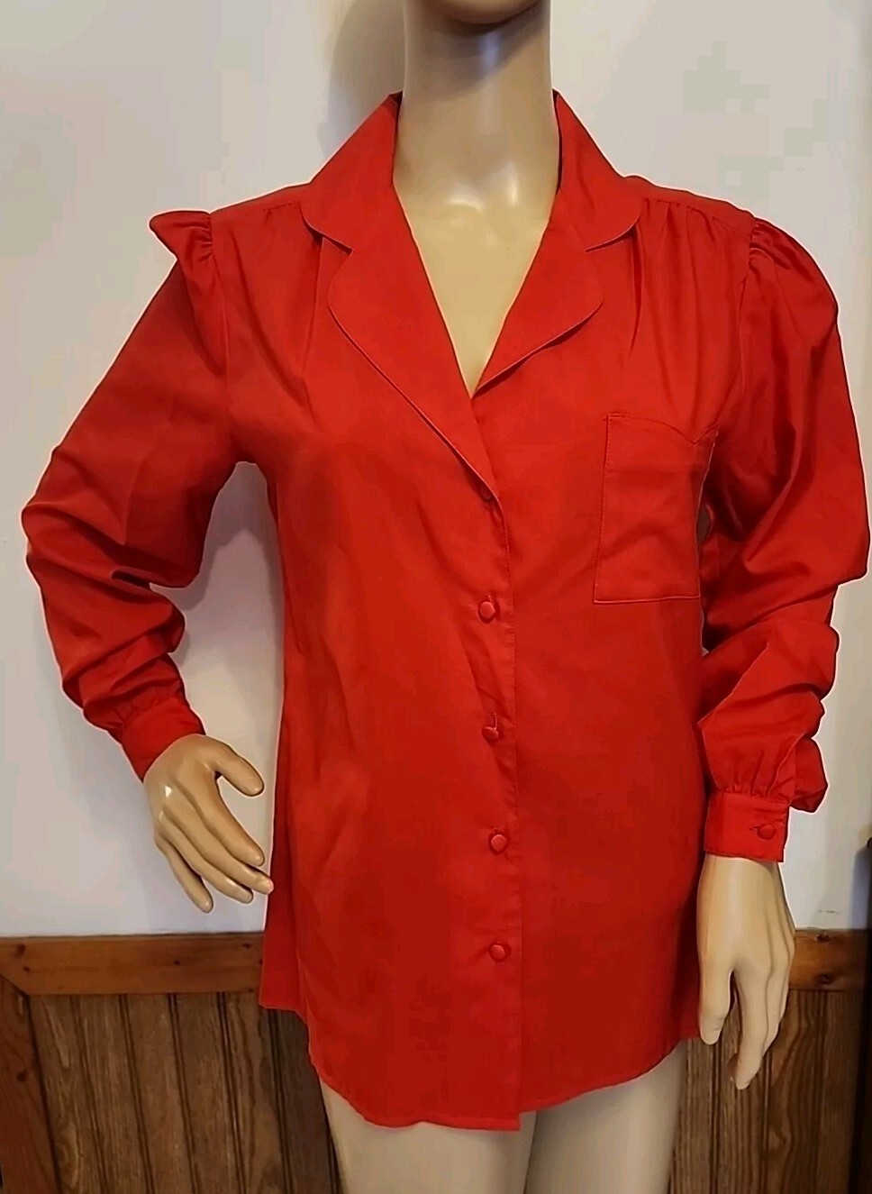 NEW Vintage 80s Jasara Sheer Poly Button Cuff Blouse (Many Colors) Upstrclt1