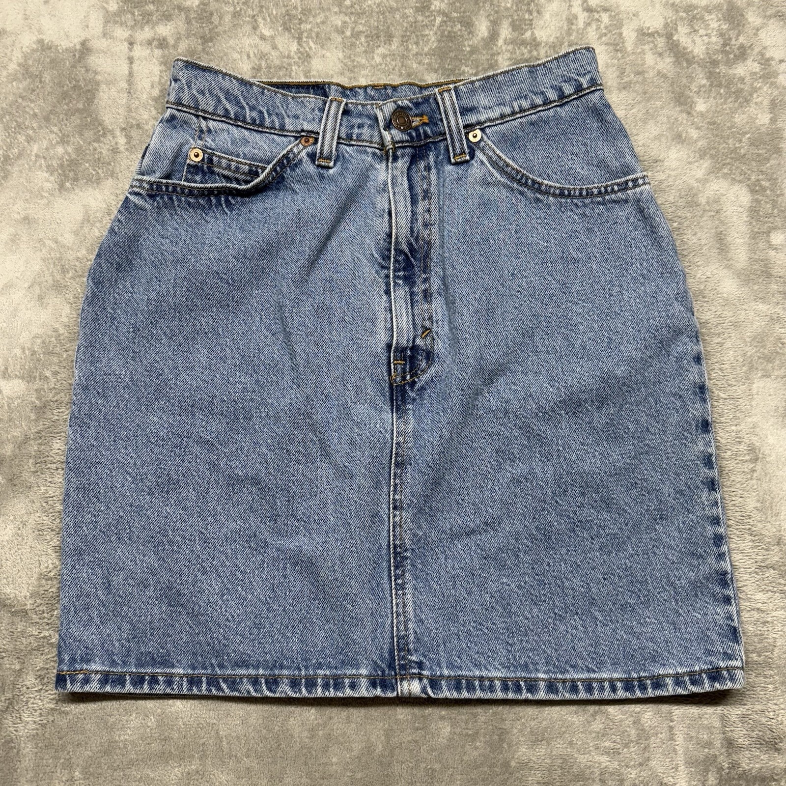 VTG 90s Levi’s Orange Tab Denim Women’s Skirt Size 7 Made In USA 100% Cotton