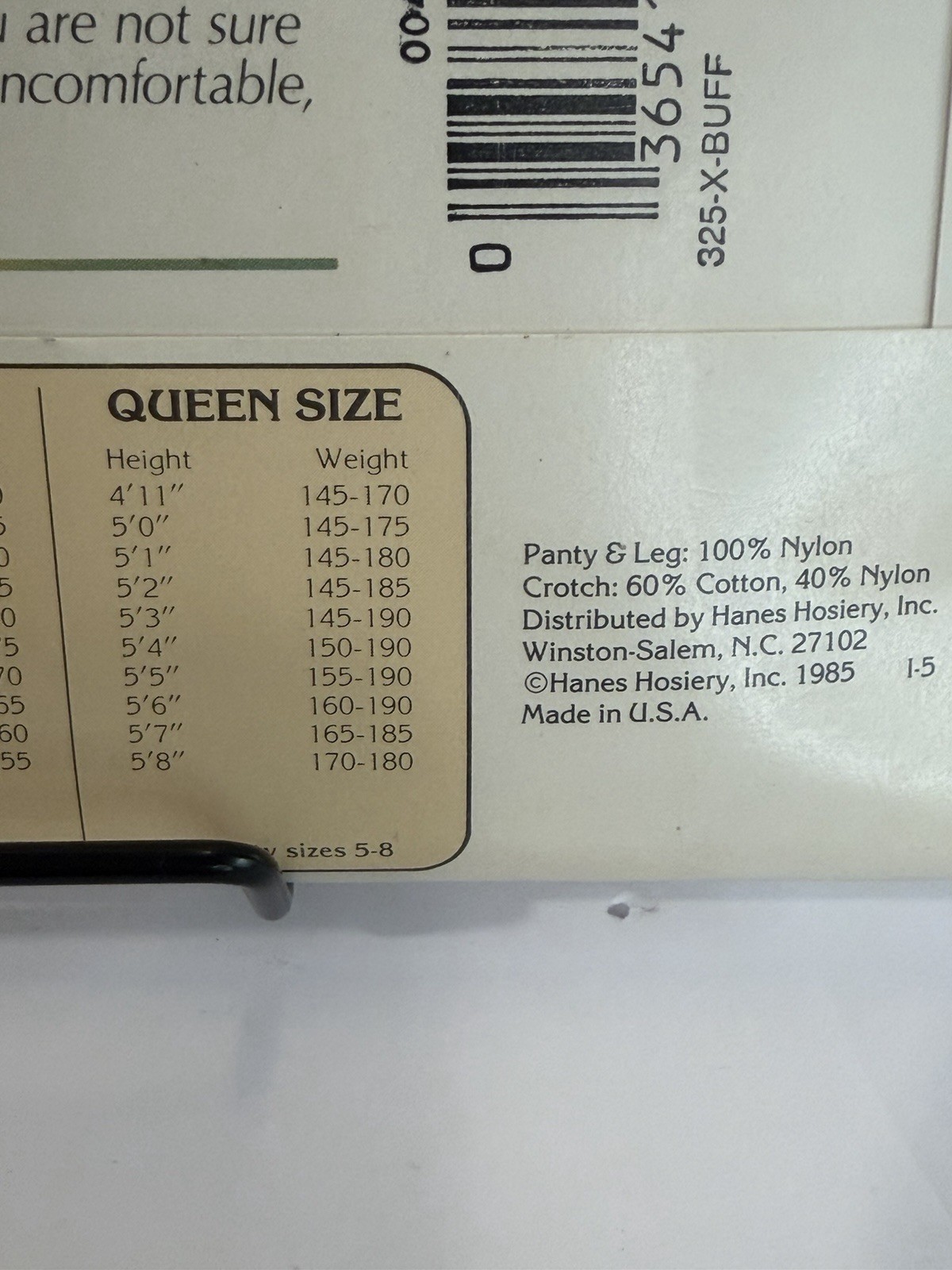 Coloralls Pantyhose by Underalls Buff Queen Size -New Old Stock