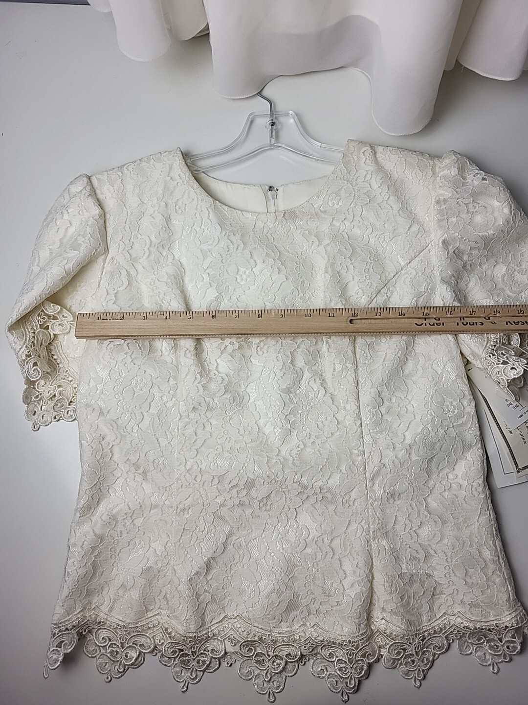 NWT Vintage Jessica McClintock Wedding Dress 12 Soft White Lace 2-piece READ
