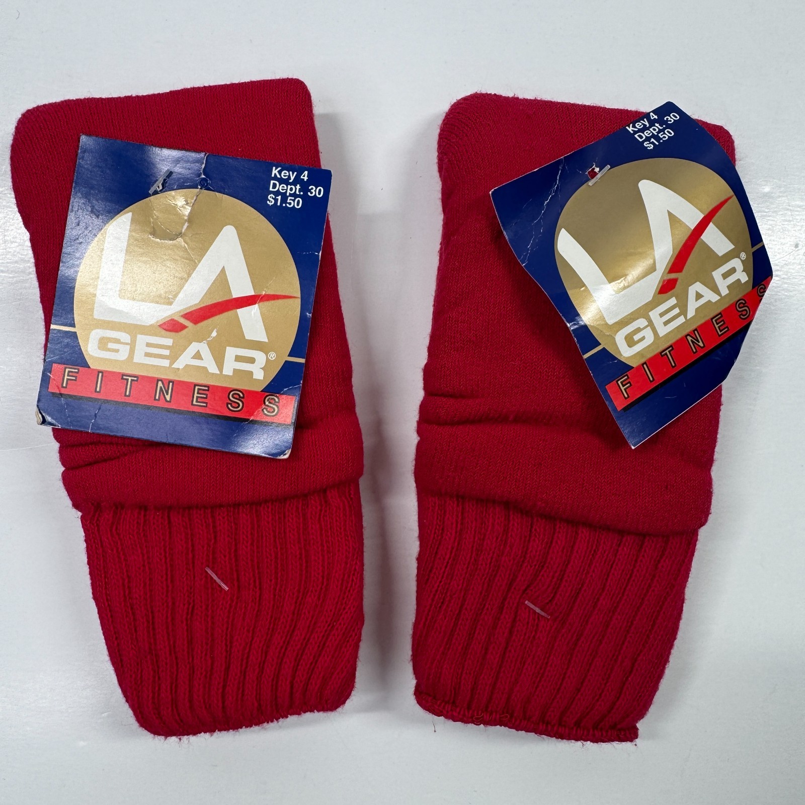 Vintage LA Gear Slouchy Socks Red 80s/90s New with Tag Lot of 2
