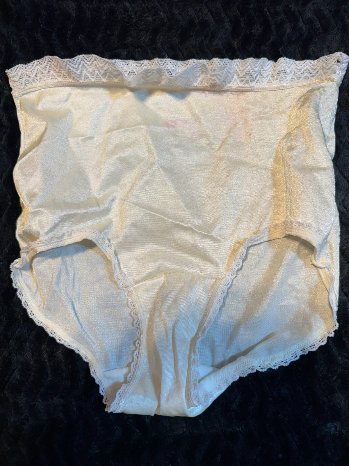 NWOT VINTAGE BLOSSOMS OS 5-7 HI CUT BRIEF 70s 84% ANTRON DEFECTS