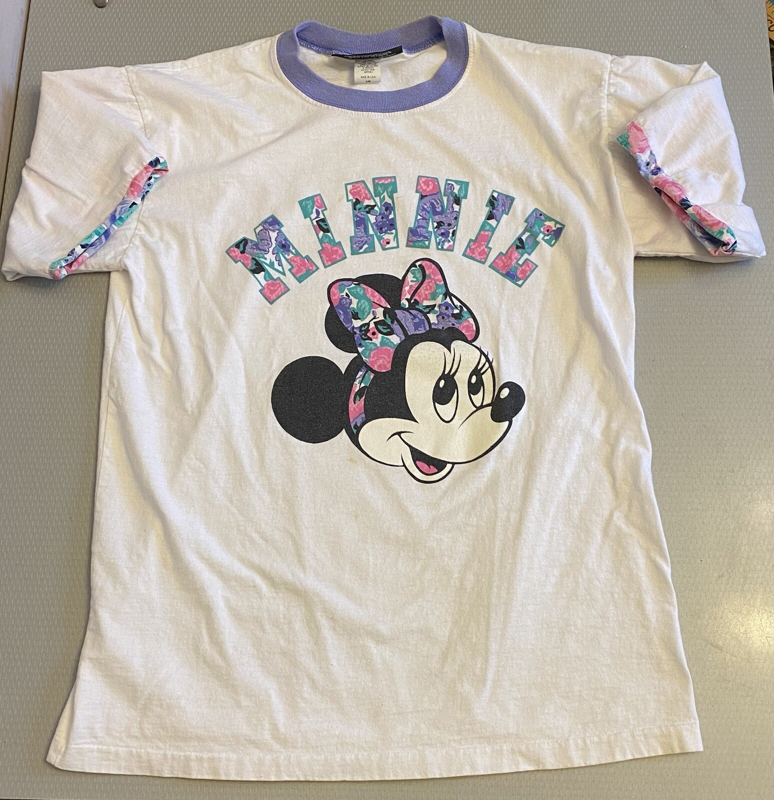 Vintage 80s USA Made Disney Original Park Exclusive Minnie Mouse T Shirt 42″