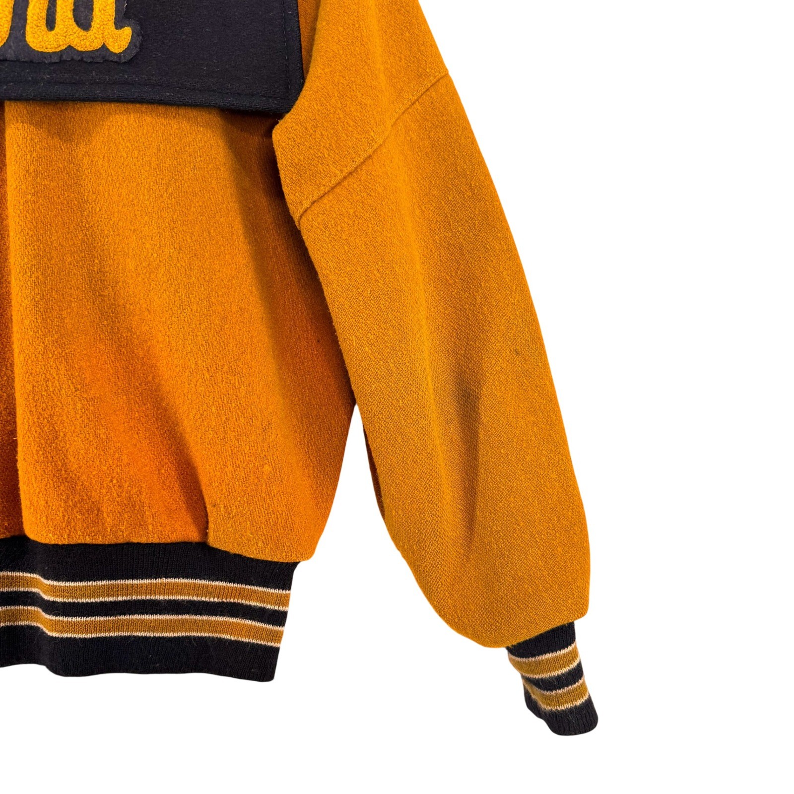 DeLong 1980s Choir Varsity Sailor Collar Smithton Mustard Yellow Wool Women’s L