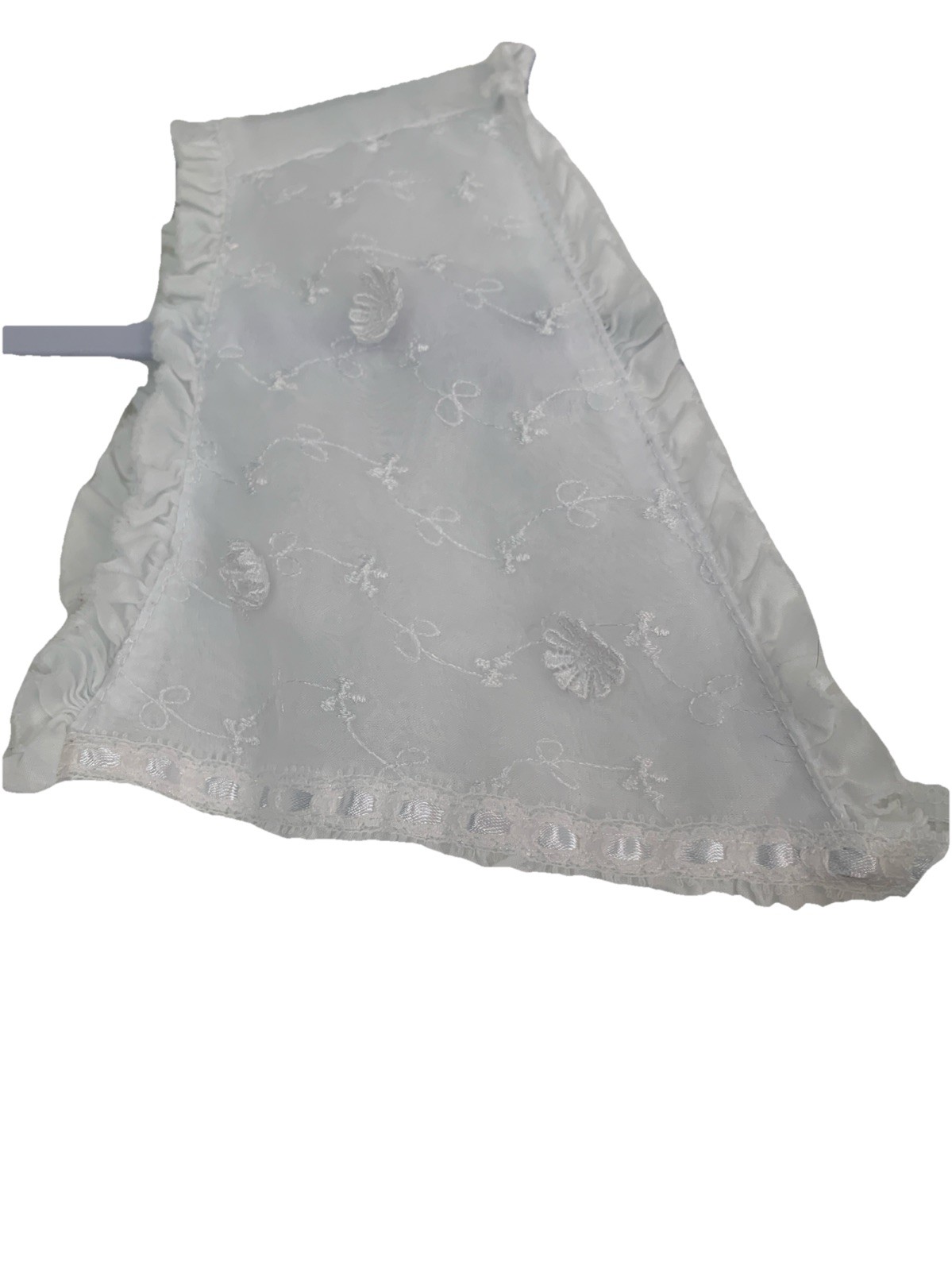 STUNNING VTG CHARACTER white Gauzy 100% Cotton & White Lace Nightgown SZ S