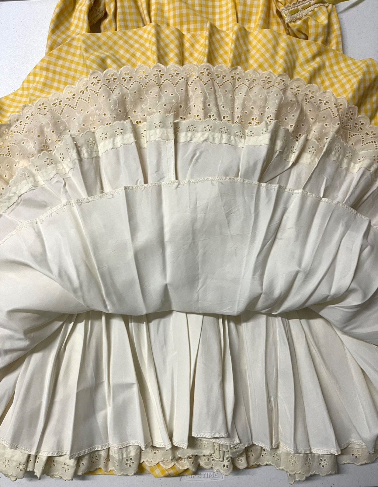 Vintage 1960s yellow Gingham Prarie Dress Size 2