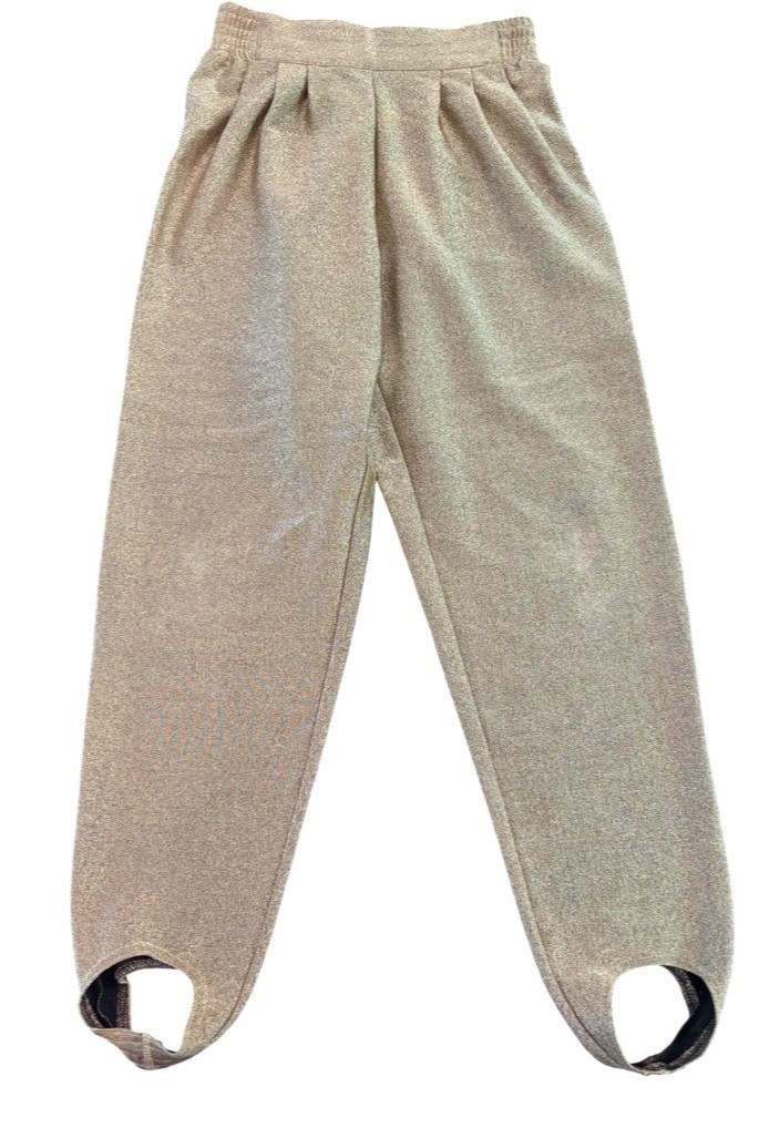 Vintage 80s Gold Metallic High Waist Stirrup Harem Pants Size Medium Women’s