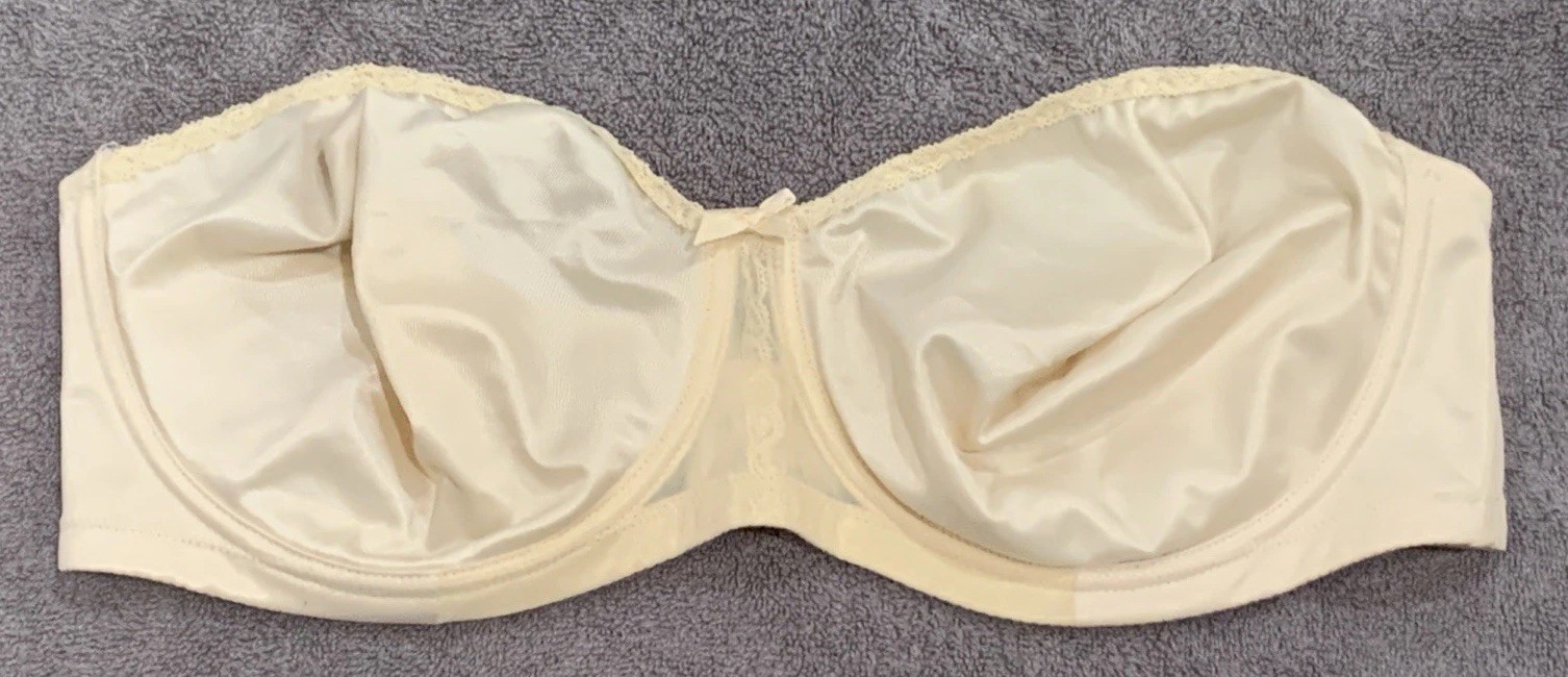Vintage Exquisite Form Strapless Beige Bra #670 Size 42D NWT