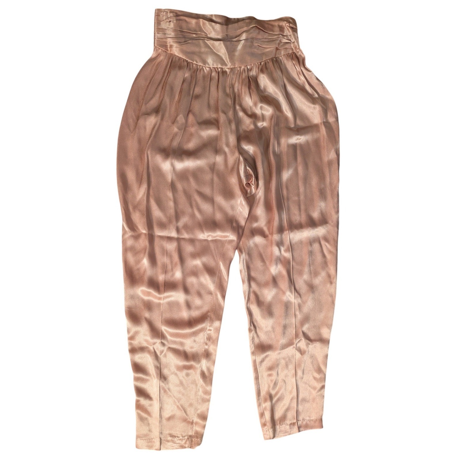 Vintage 80s Harem-Light pants Satin L Balloon Rose Gold NWT vintage deadstock