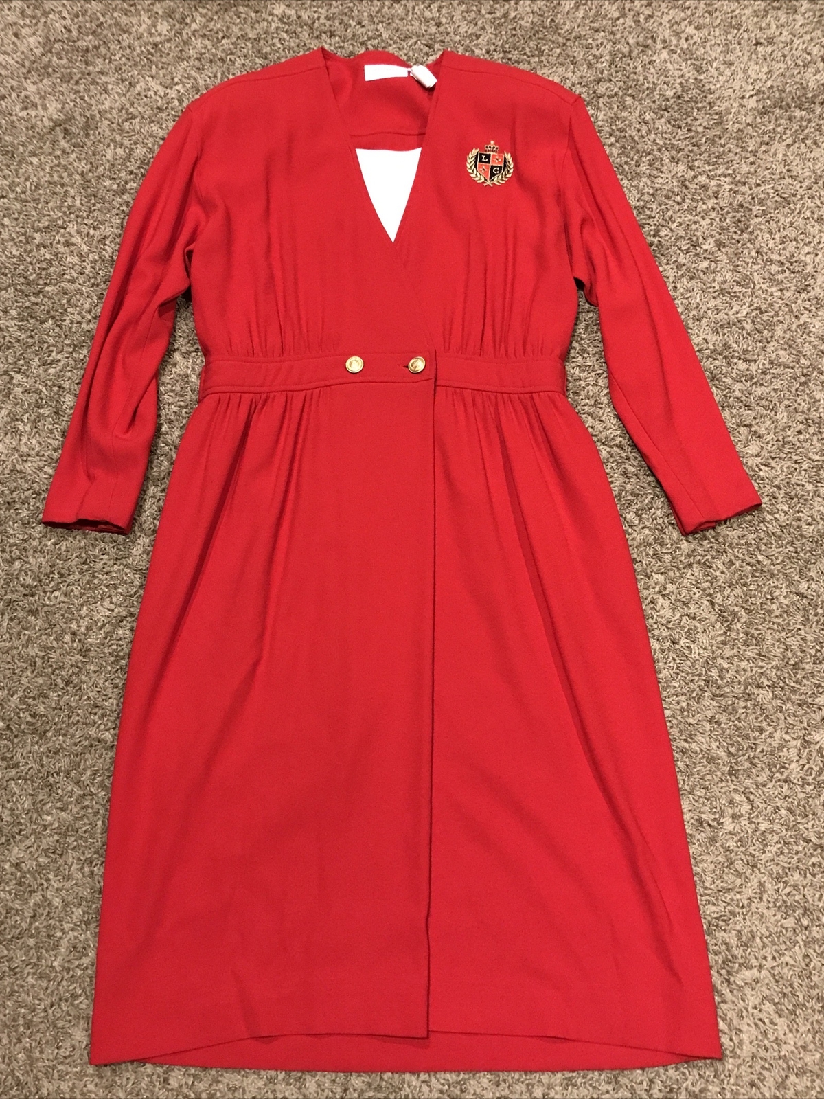 Liz Claiborne Dresses Red Shoulder Pads Vtg 90’s Women’s Size 14 A47