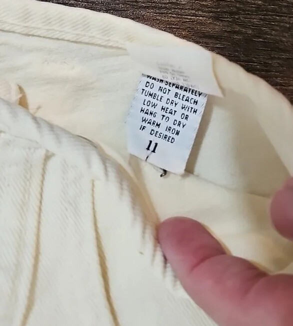 Vintage “LEI Riding Wear”, size 11, women’s white jeans, 27×30.5 high waisted