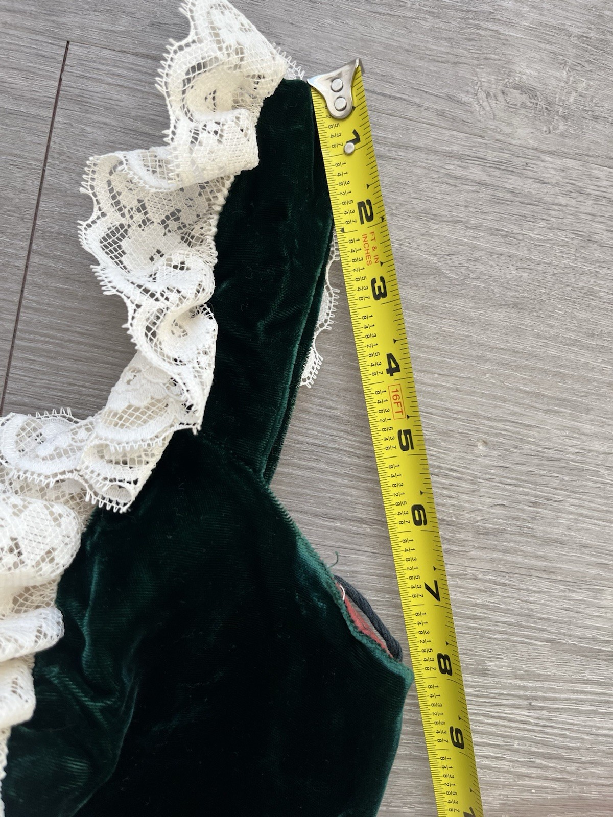 VTG 80s Jessica McClintock Emerald Green Velvet Lace Maxi Dress Sz XXS