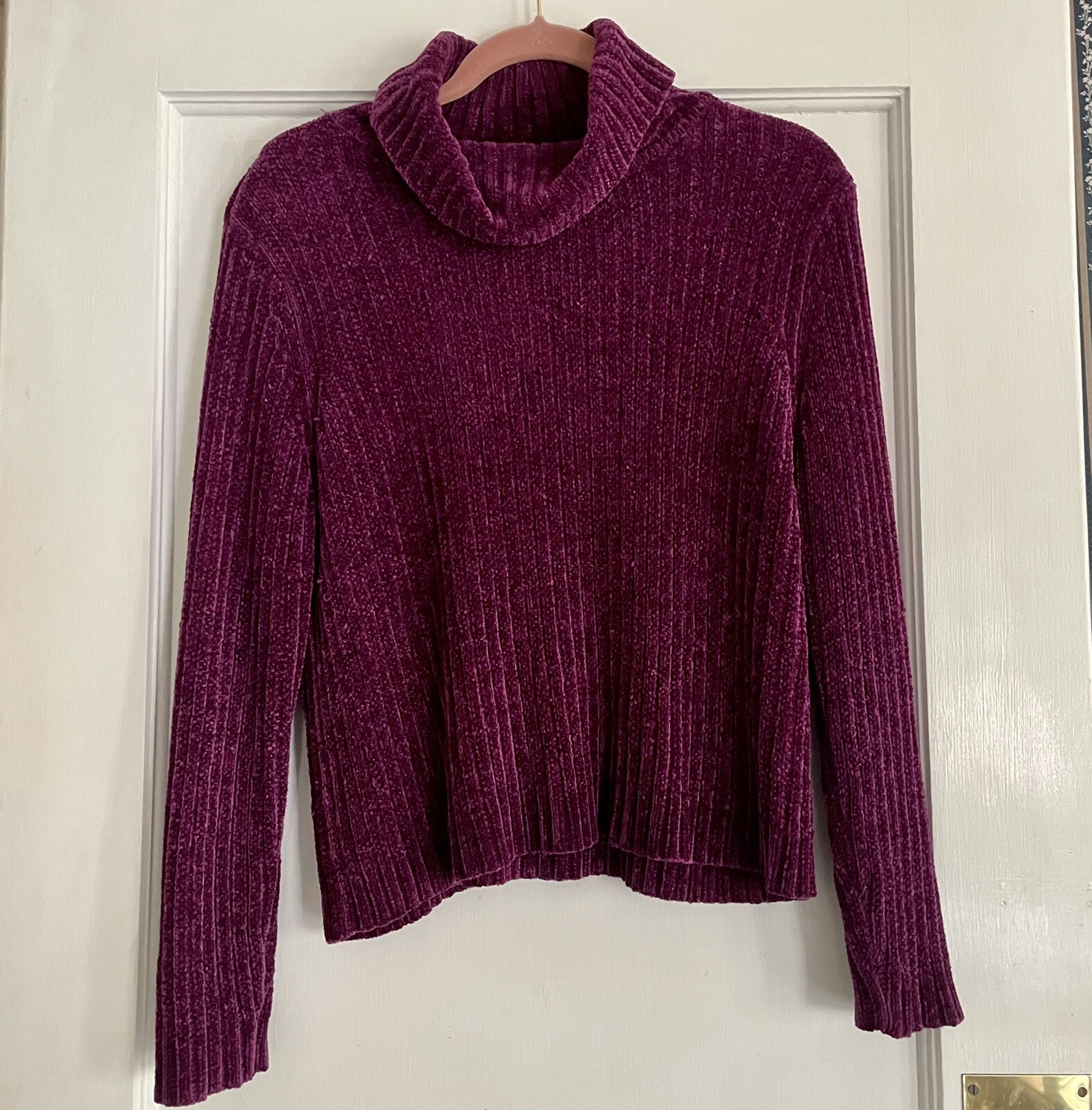 AMANDA SMITH VINTAGE CHENILLE SWEATER TURTLENECK LONG SLEEVES SIZE M **