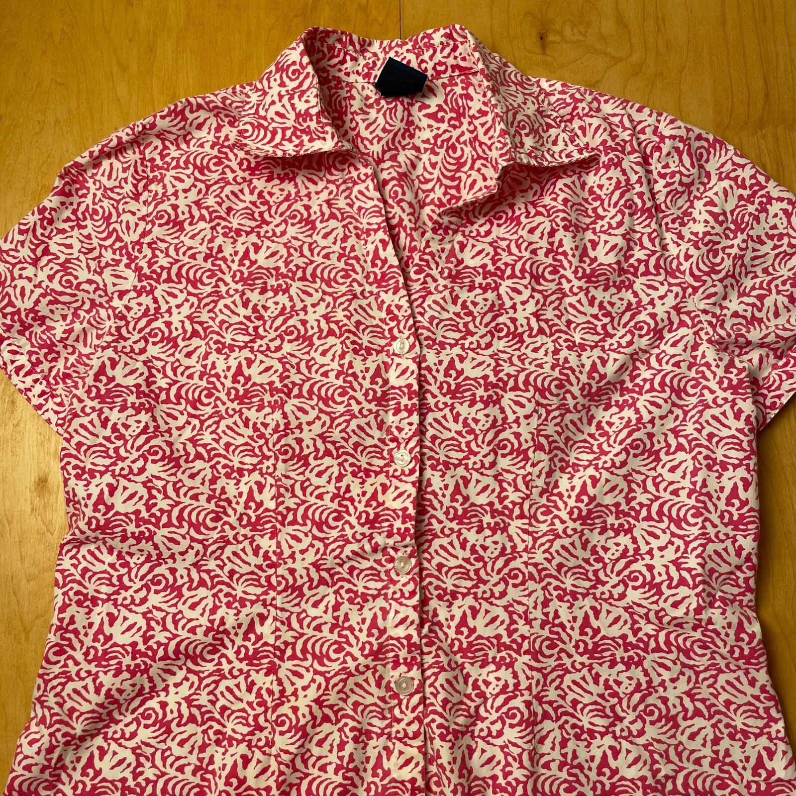 Vintage Basic Editions Floral Small Multicolor Short Sleeve Collared Shirt
