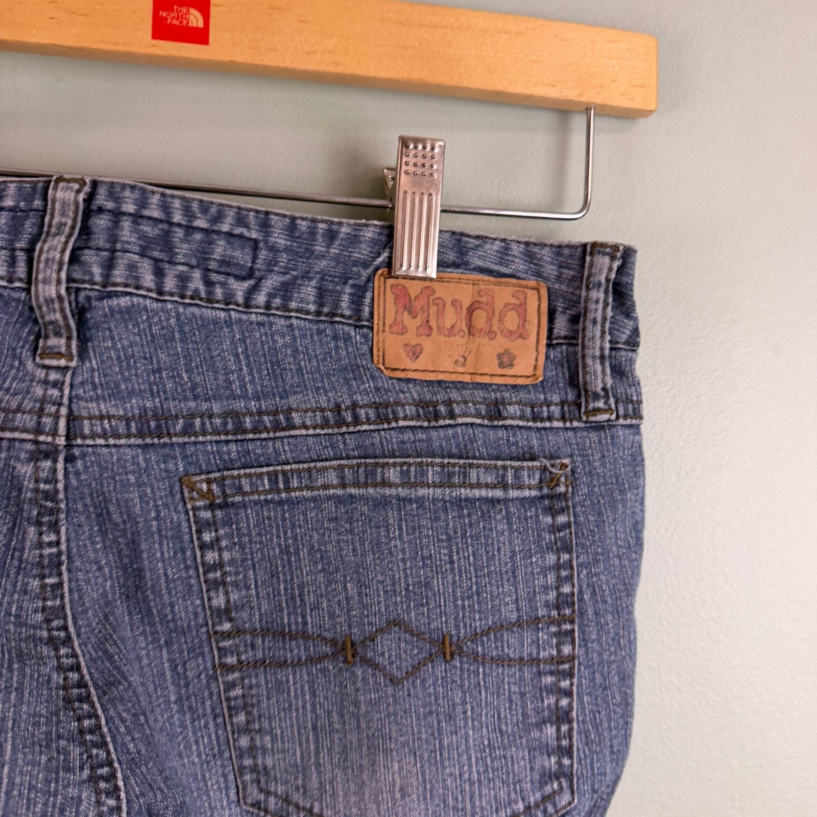Vintage Mudd Flare Jeans Womens 7 Blue Denim 90s Y2K Faded Medim Wash fits 32×31